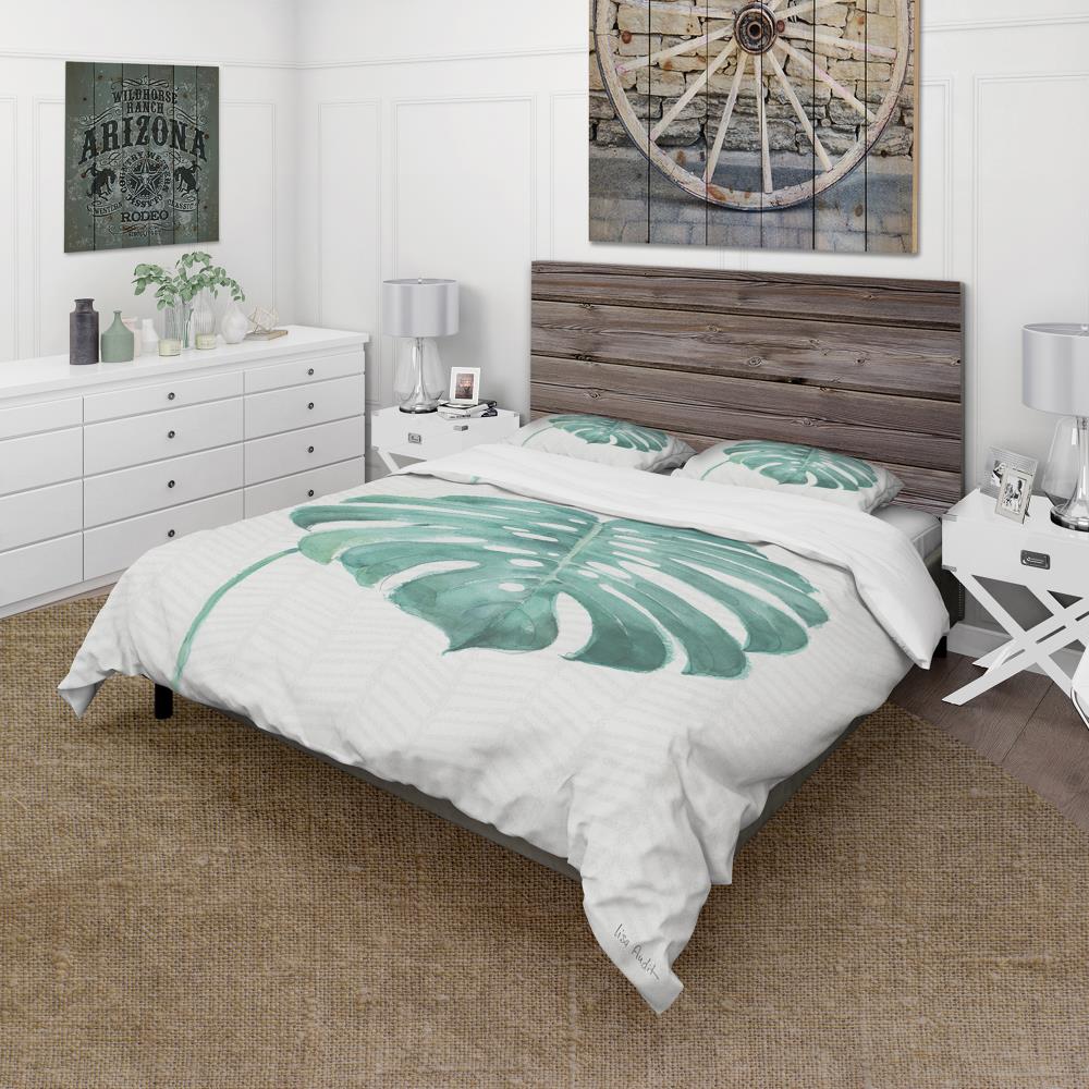 Designart BED30851-Q 3 -Piece Green Queen Duvet cover Set