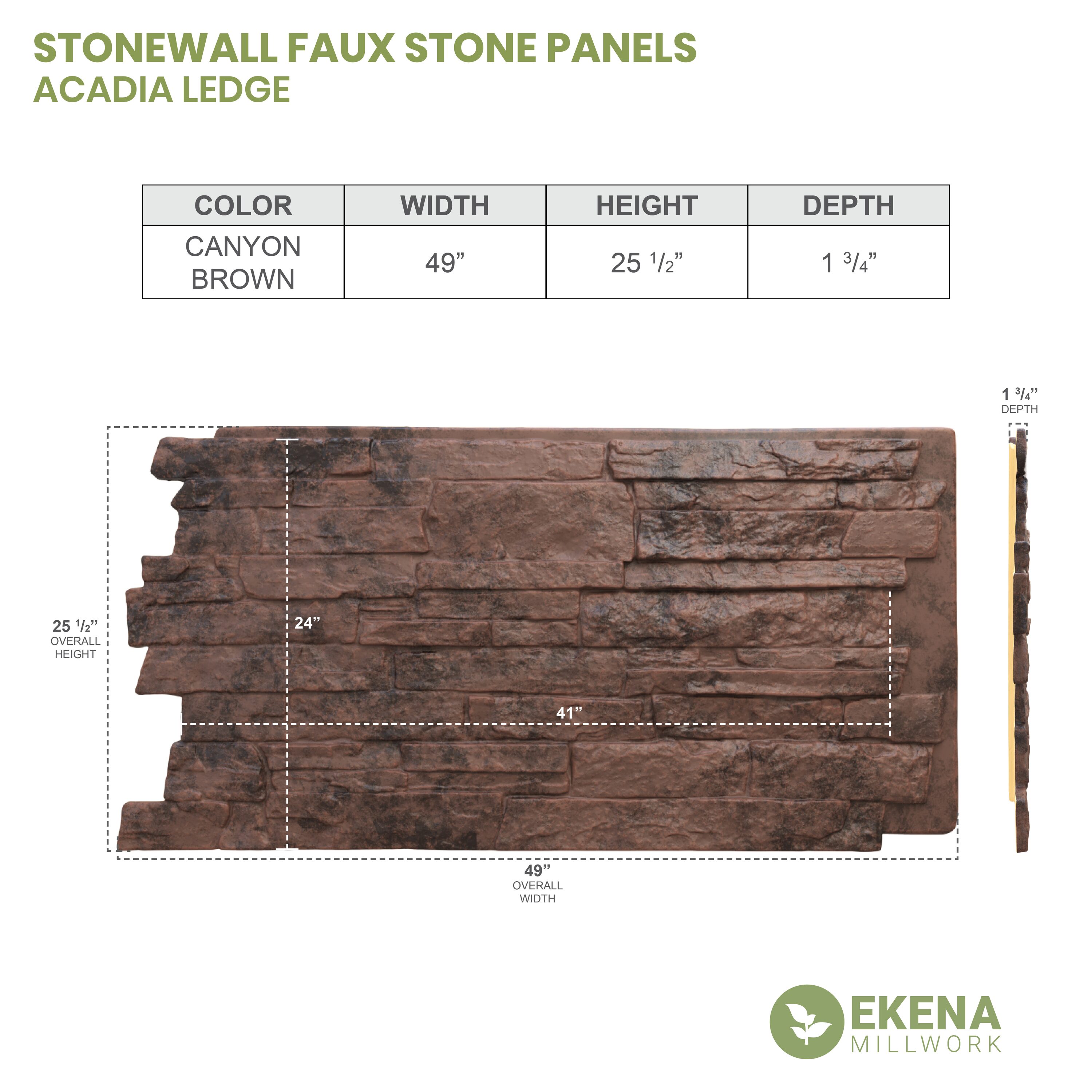 Ekena Millwork PNU24X48ALCB Stone-Veneer - View #18