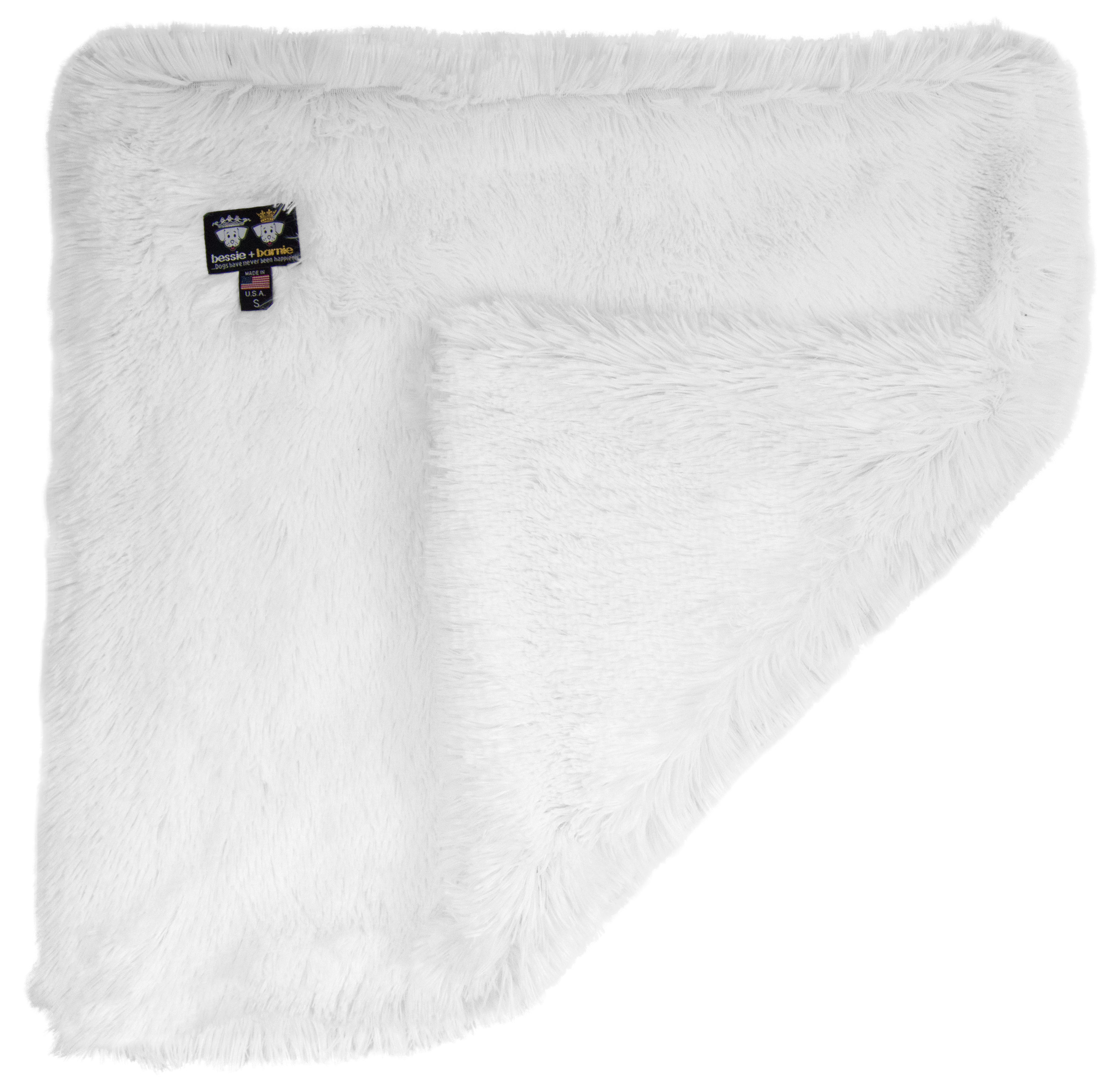 Bessie and Barnie BLNKT-SWWE-S Square White Polyester Bolster Dog Bed ( Small )