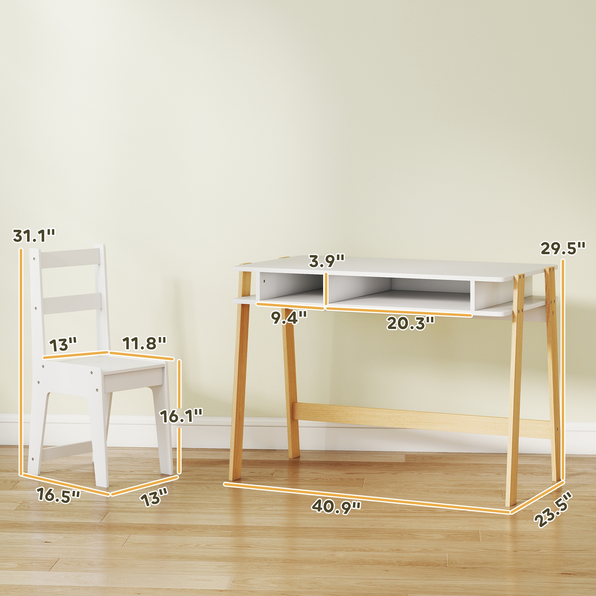 Qaba 312-137V80WT Kids-Play-Tables - View #3