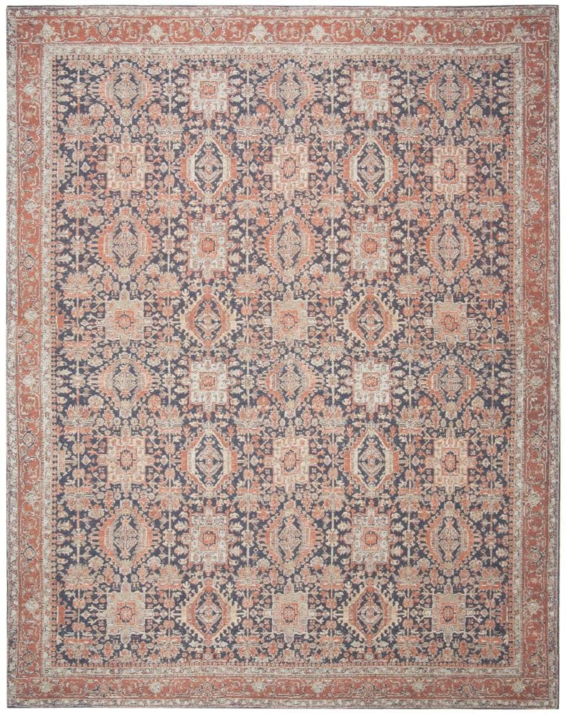 Safavieh CLV307N-8 Classic Vintage Morales 8 x 10 (ft) Loomed Polyester Navy/Rust Rectangular Indoor Distressed/Overdyed Vintage Area rug