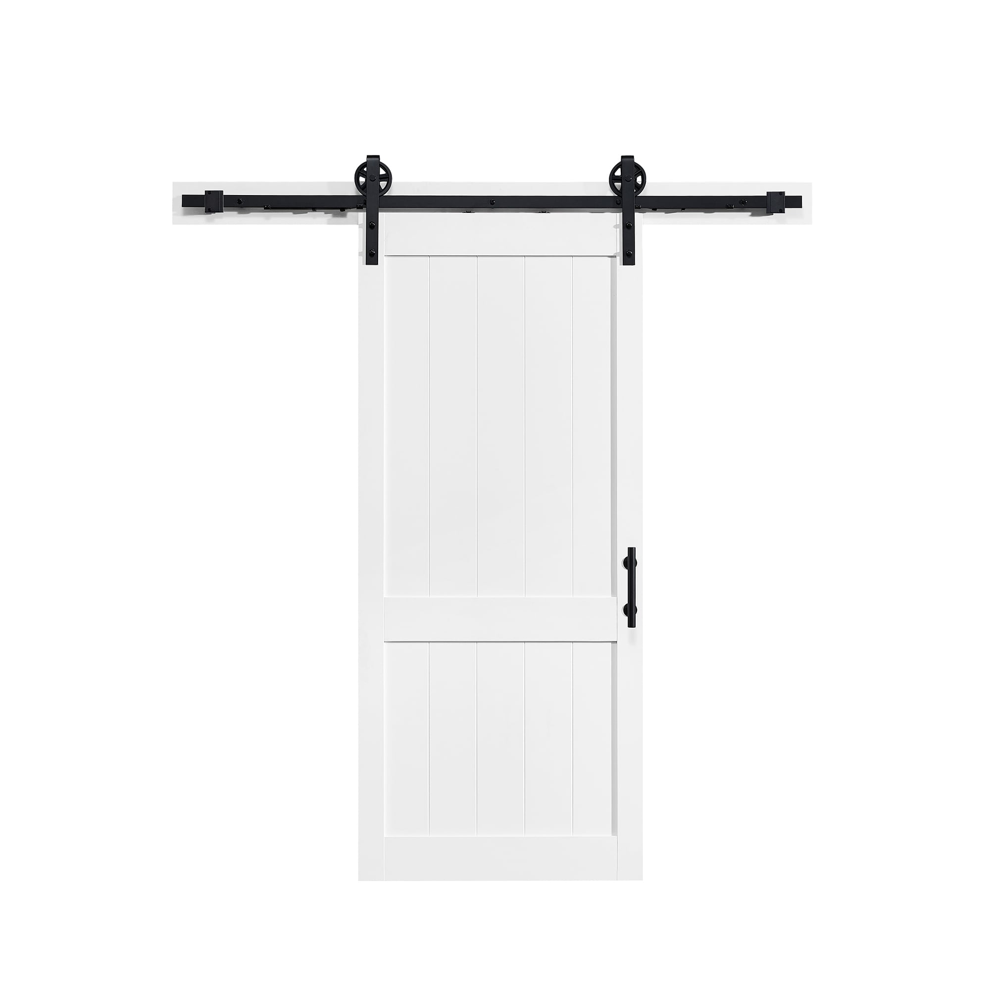 OVE Decors 15DKB-SHK236-104 36-in x 84-in White MDF Solid core Single Barn Door (Hardware Included)