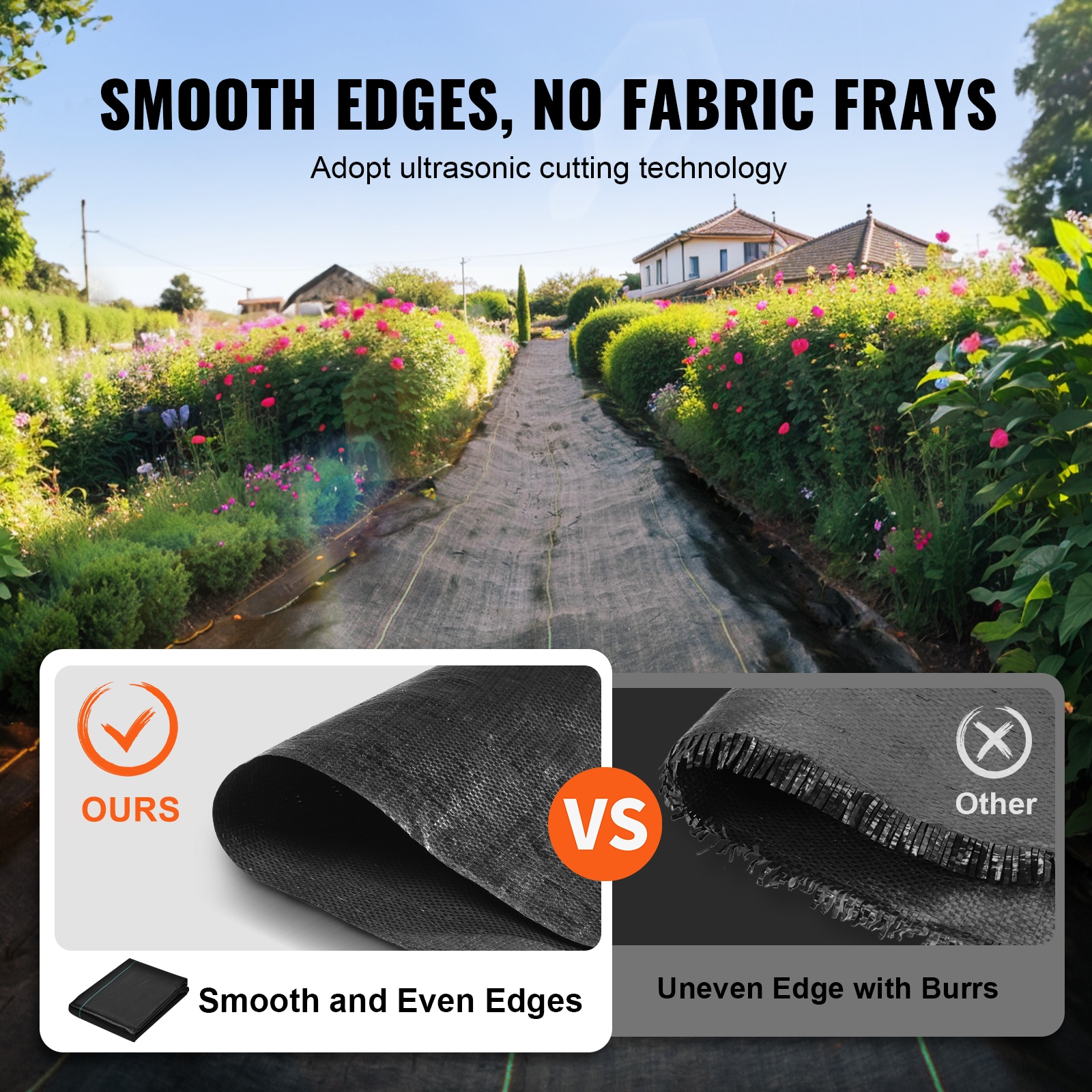 Heavy-Duty Black Woven Garden Weed Barrier Fabric, 4ft x 100ft