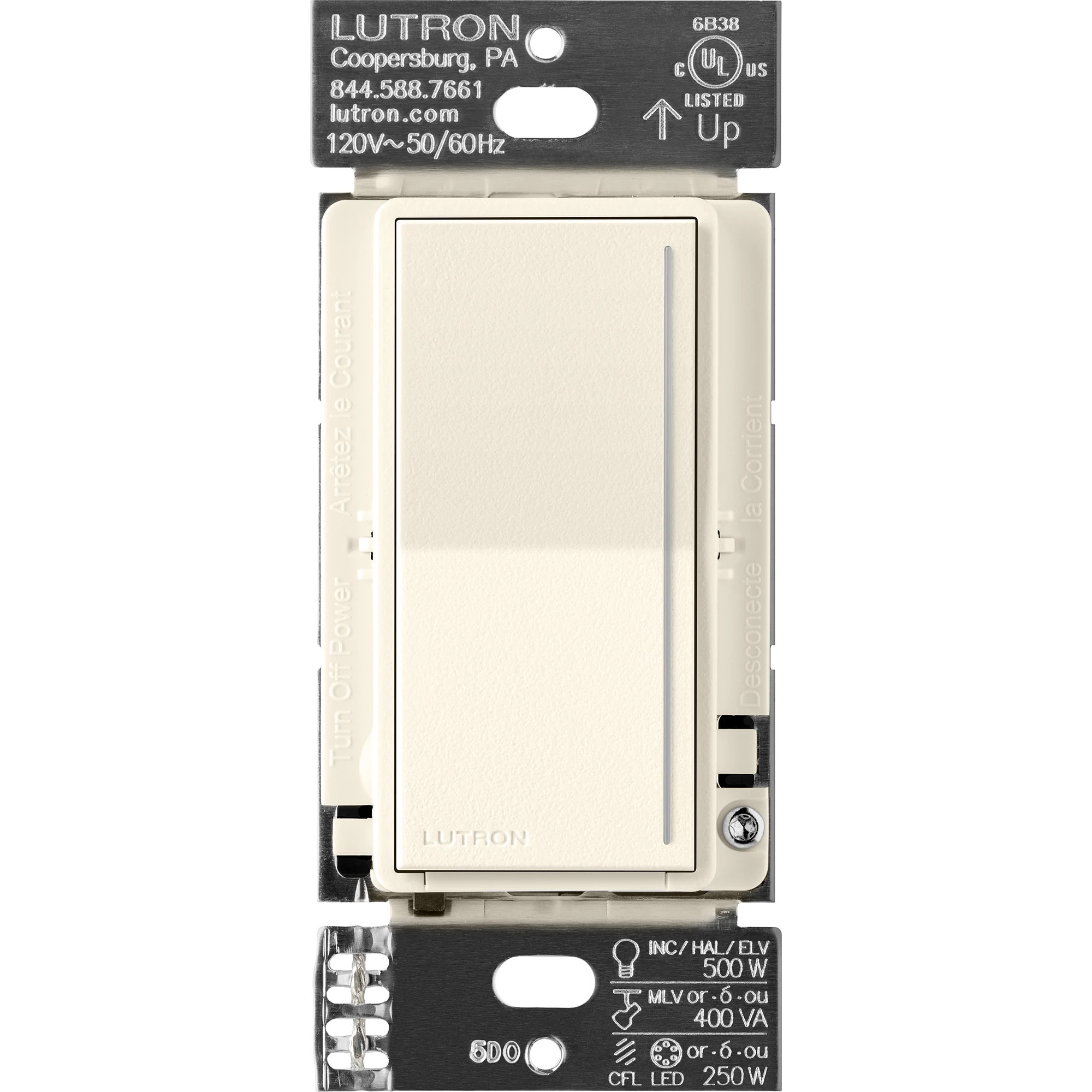 Lutron ST-PRO-N-BI Sunnata Pro LED+ Multi-Location LED Illuminated ELV Touch Master Dimmer Biscuit