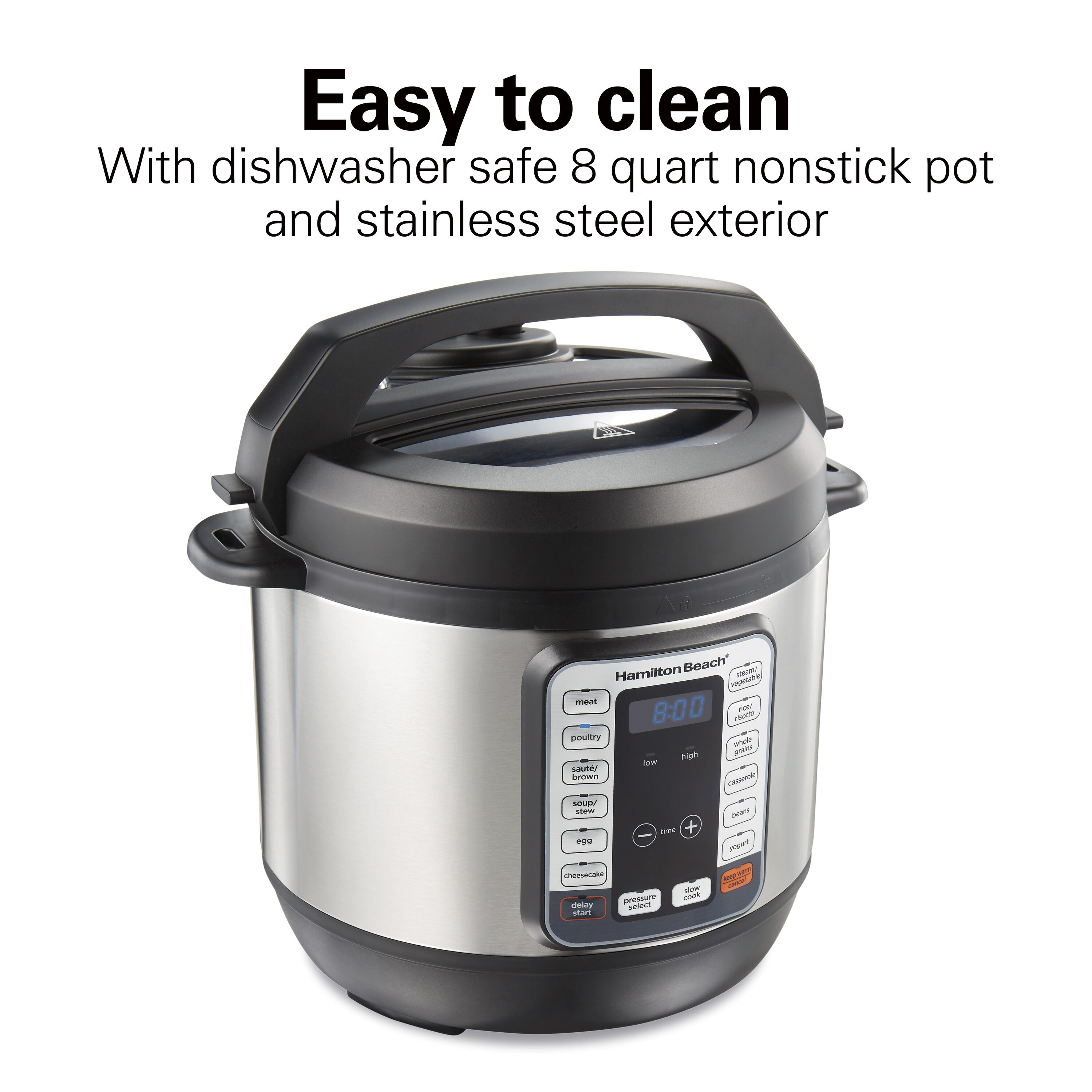 Hamilton Beach 8-Quart Stainless Steel Round Slow Cooker in the