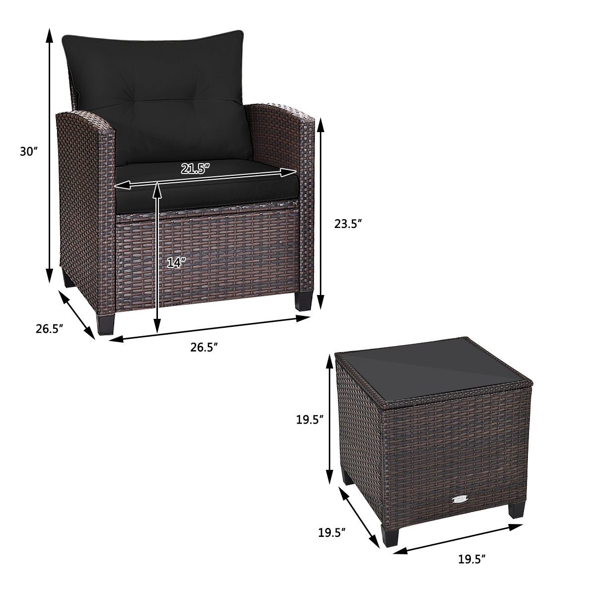 Forclover HYFC-639DK Patio-Conversation-Sets - View #10