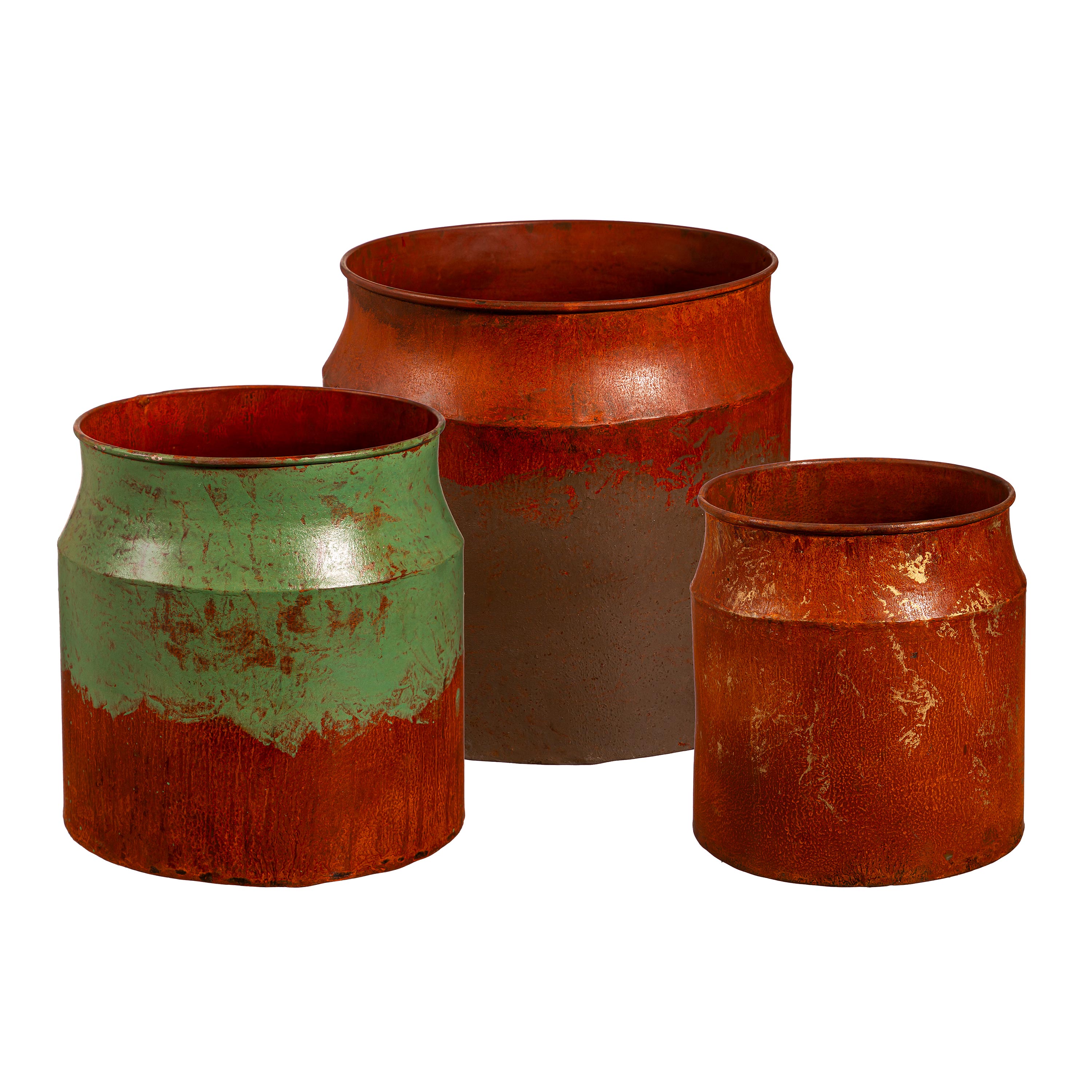 Evergreen 8PMTL479 Round 11.5-in W x 11.5-in L Red Metal Indoor/Outdoor Planter