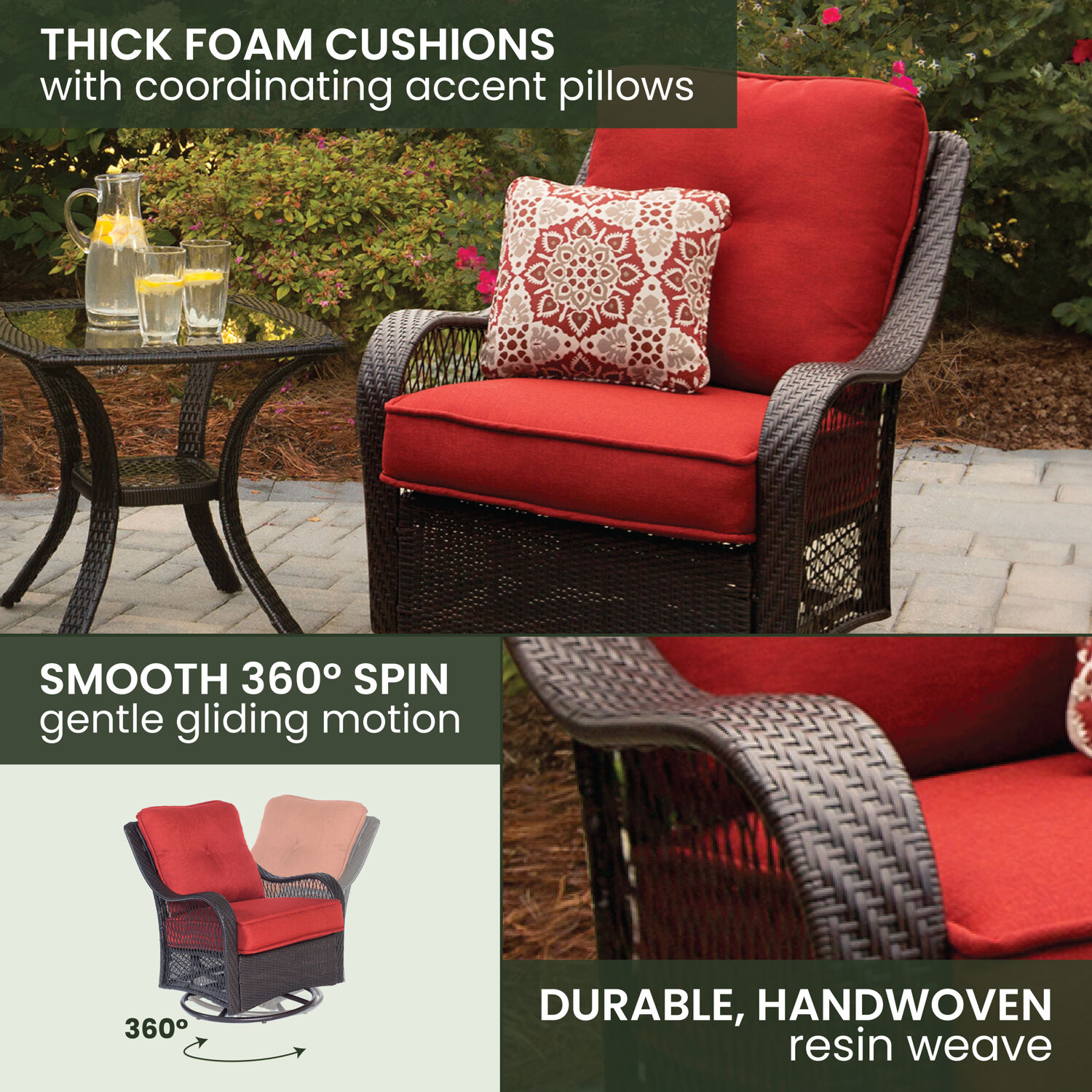 Hanover ORLEANS4PCSW-B-BRY Patio-Conversation-Sets - View #14