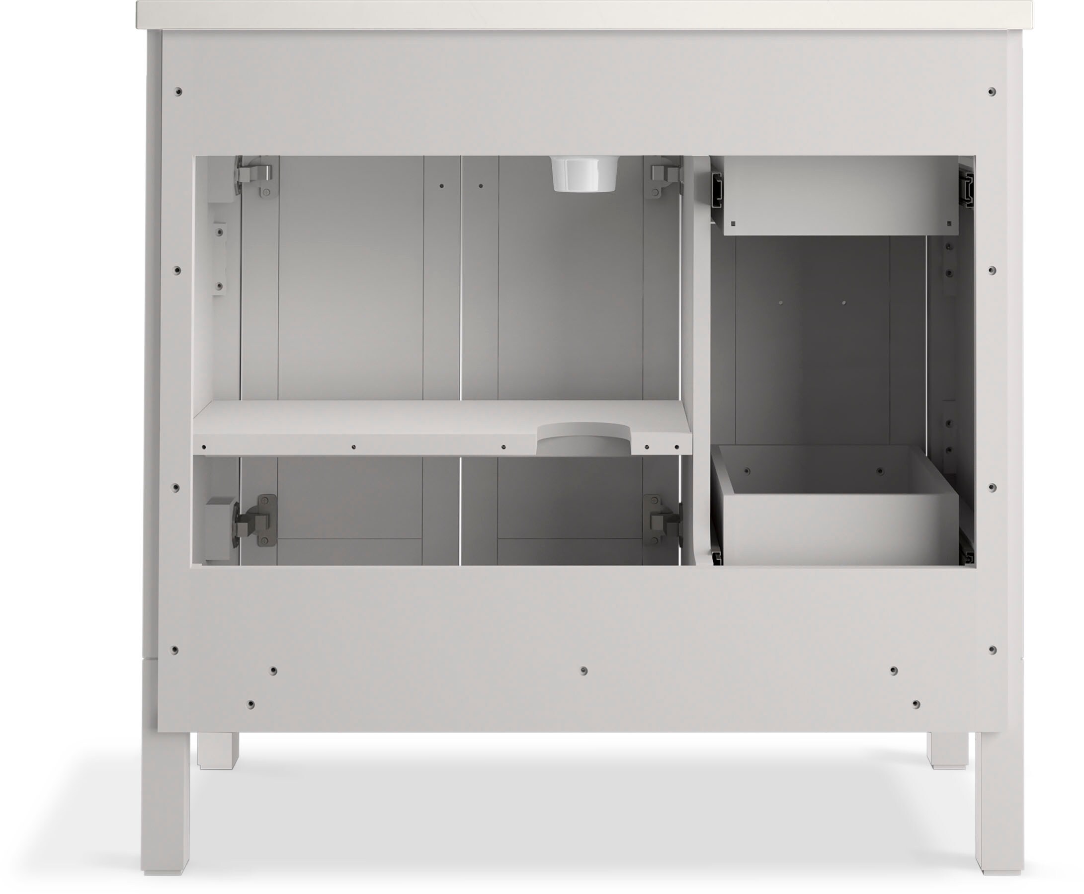 37" Atmos Grey Single Bathroom Vanity Set with Quartz Top