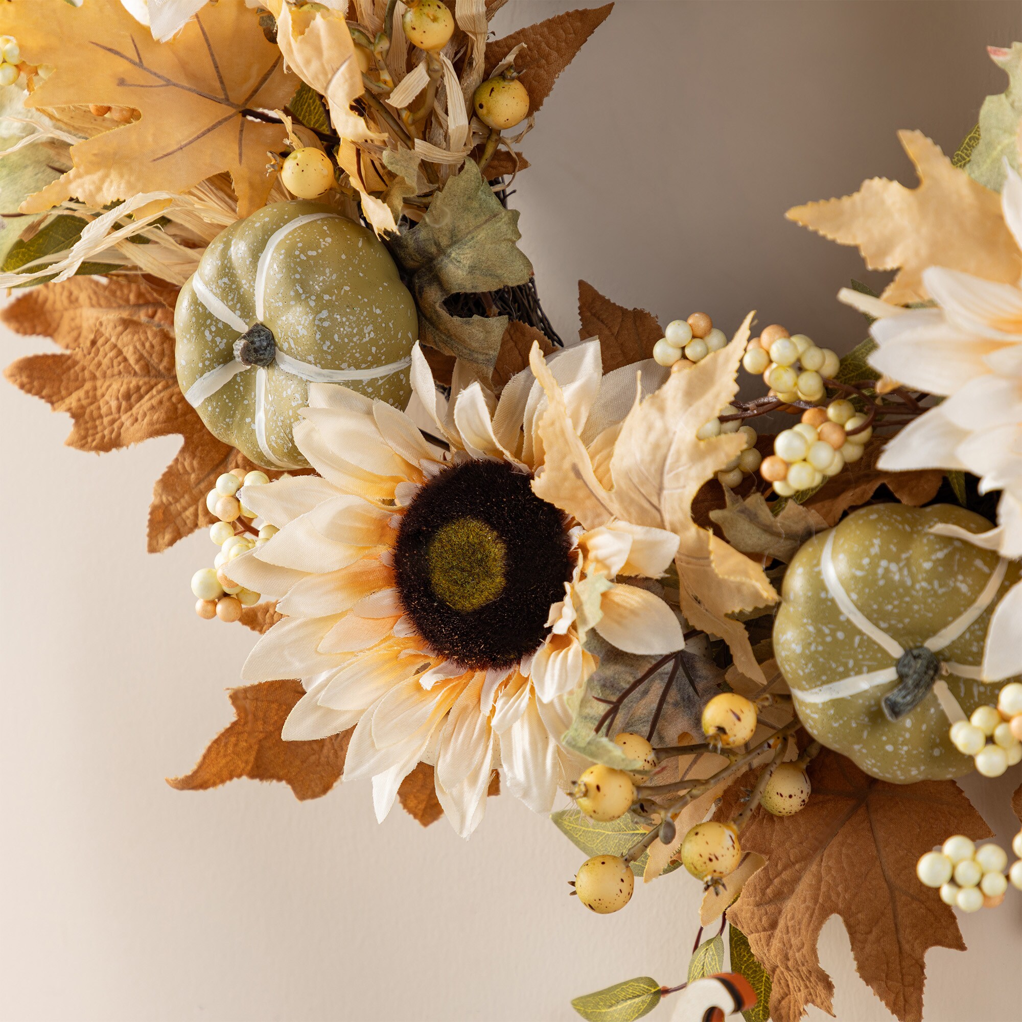 Glitzhome 2019500031 Artificial-Thanksgiving-Wreaths - View #9