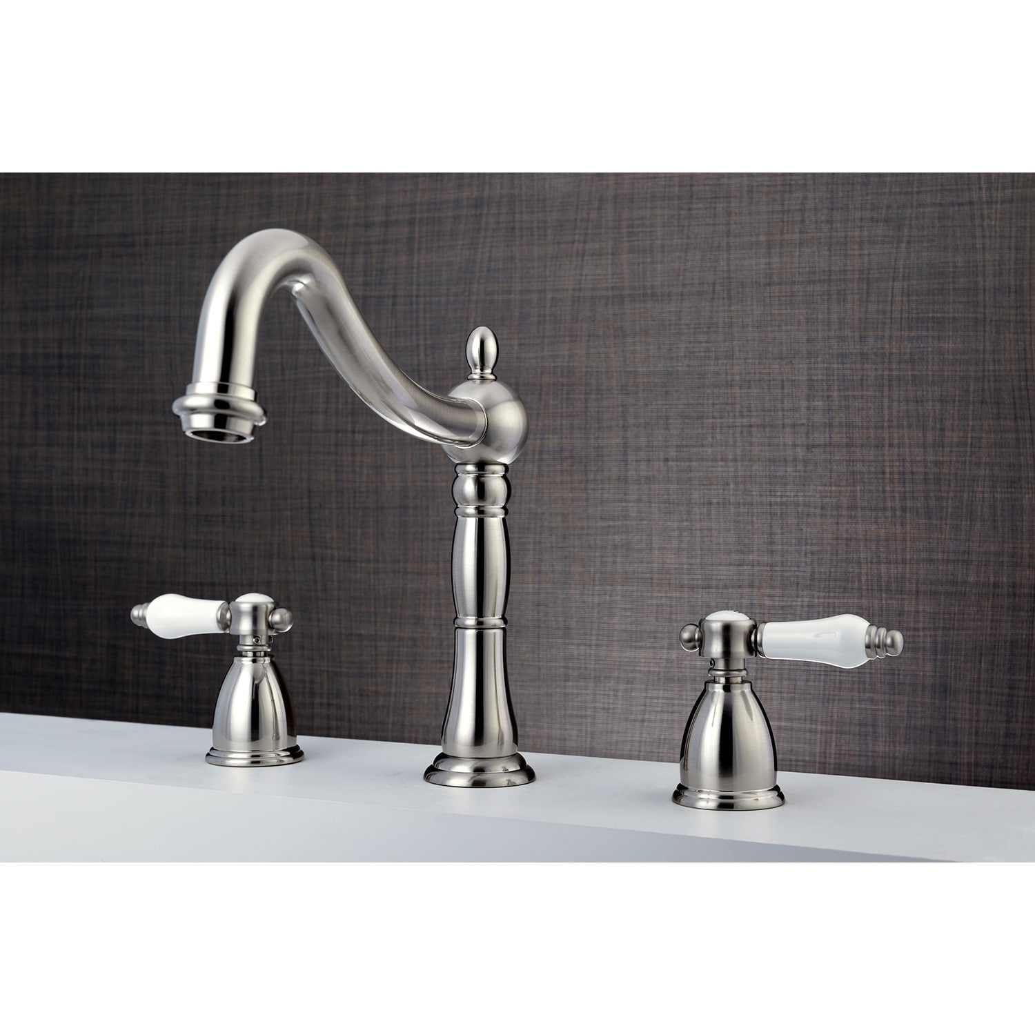 Kingston Brass Bel-Air Brushed Nickel 2-handle Deck-mount Roman High ...