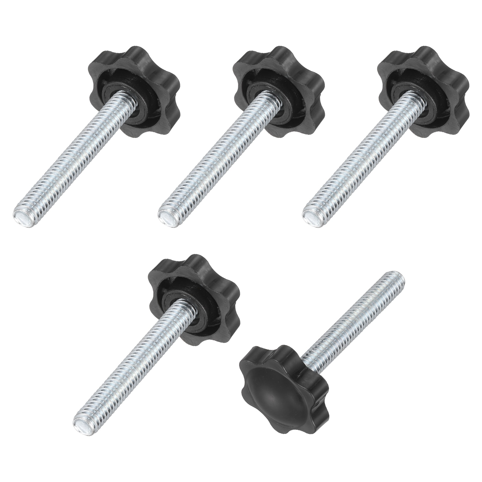Unique Bargains - 5Pcs 5/16inch-18 Star Knobs 2.1inch Threaded Stud Plastic Male Clamping Knob Sc...