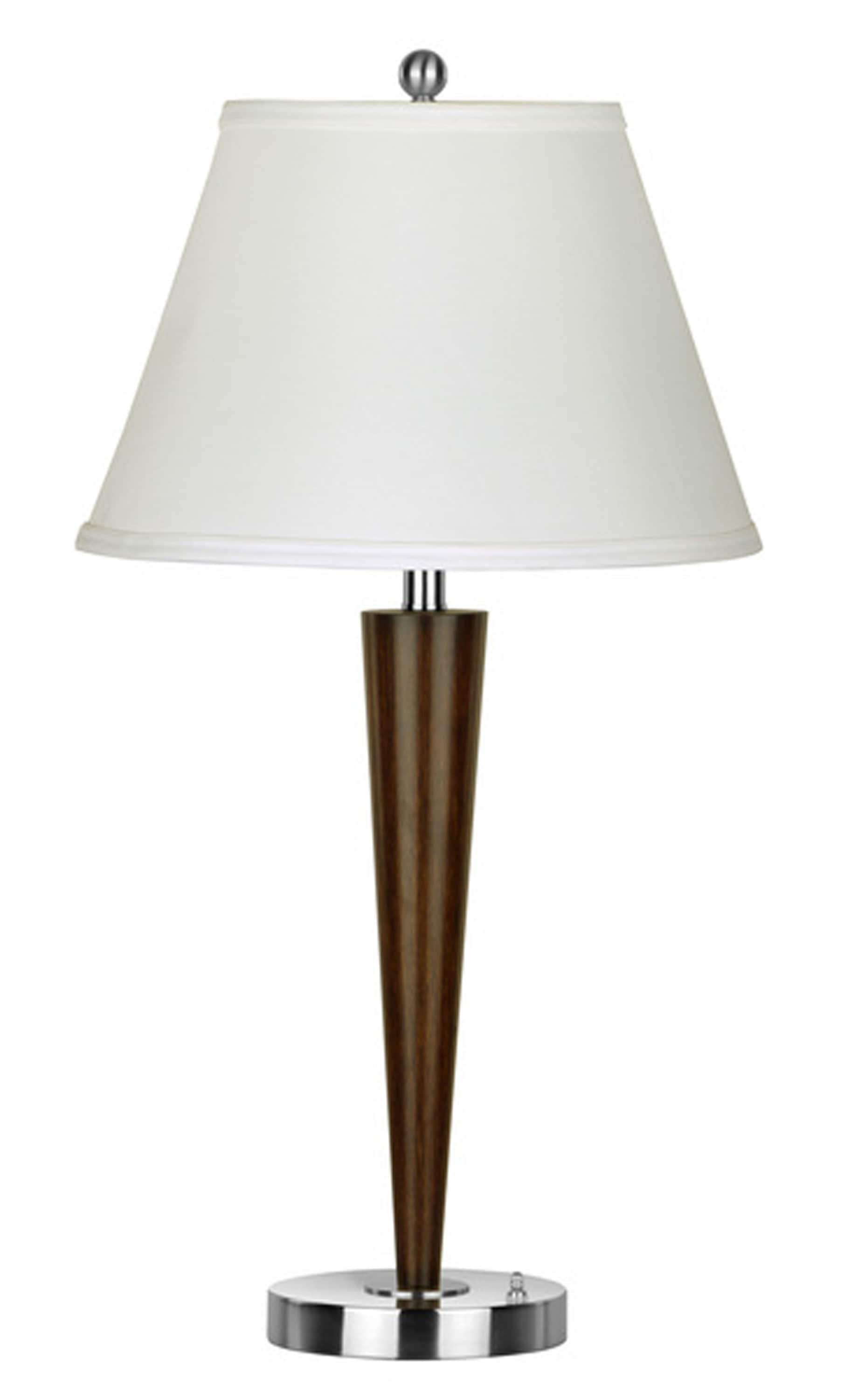  LW-SSLA-2025NS-2RBW 22-in Brushed Steel 3-Way Table Lamp with Fabric Shade
