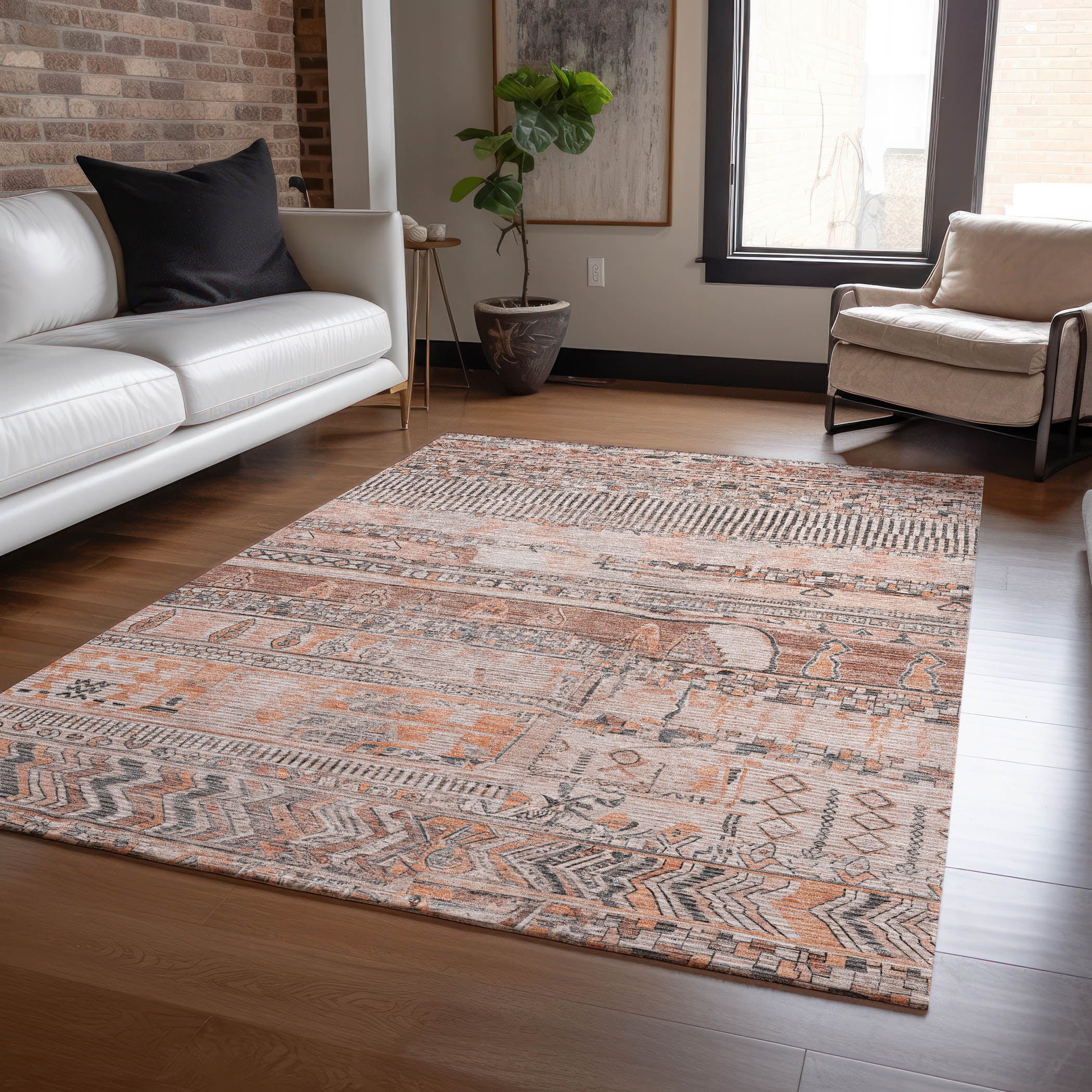 Addison Rugs ACN1835TR3X5 Chantille ACN1835TR 3 x 5 (ft) Loomed Terracotta Rectangular Indoor/Outdoor Machine washable Pet Friendly Area rug