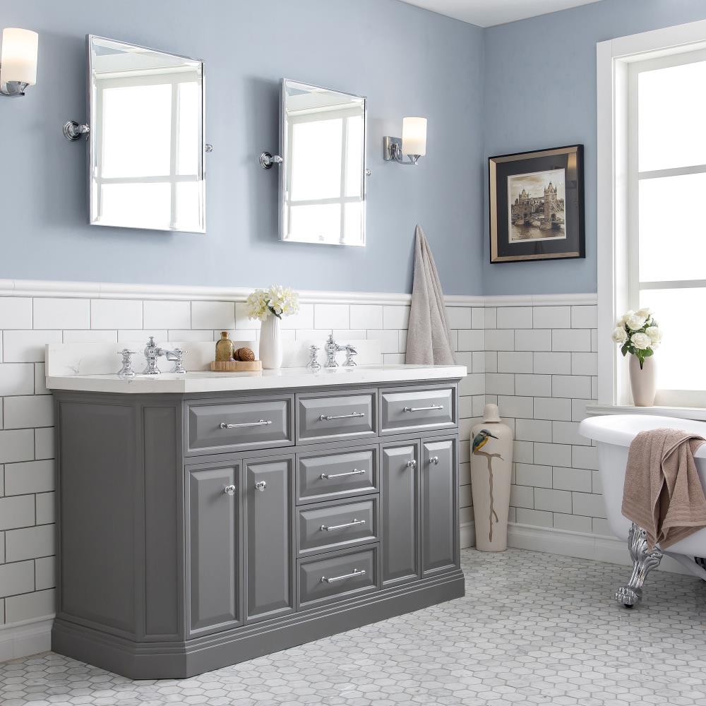 Water Creation Palace 60-in Cashmere Grey Undermount Double Sink ...