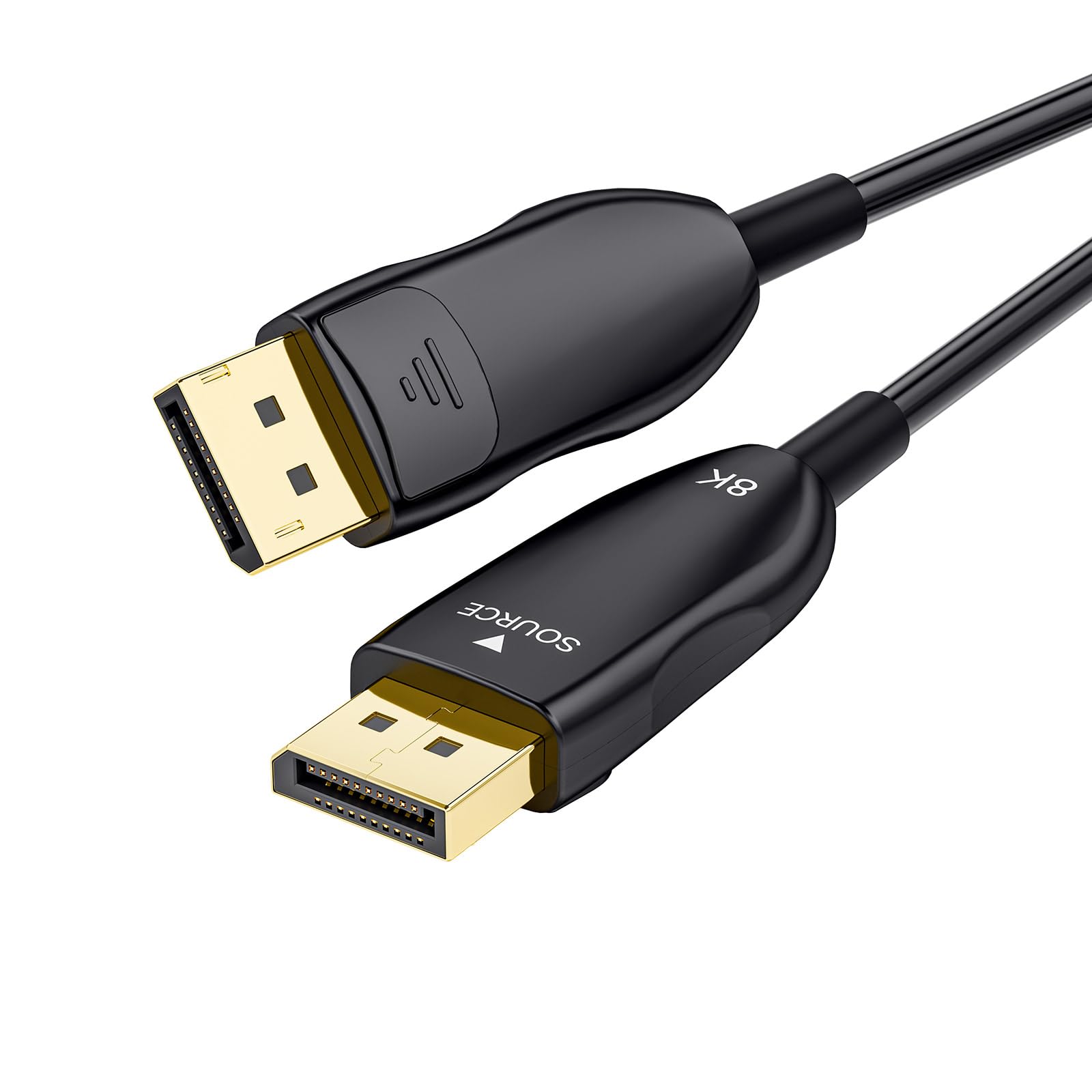 Etokfoks  DisplayPort to DisplayPort Network Adapter for Gaming Monitor Graphics Card TV PC 8K Fiber Optic Cable 66ft 1 Pack