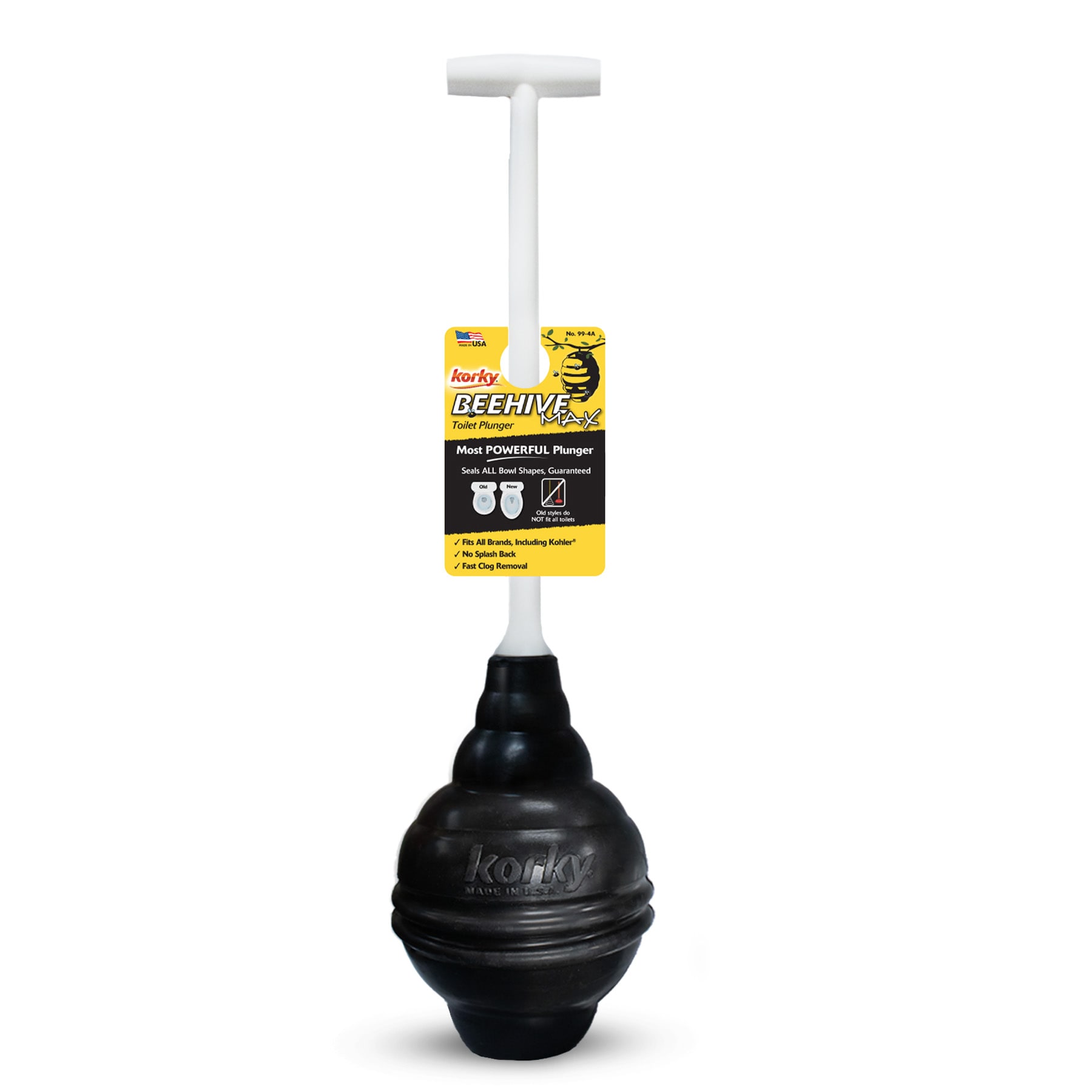 Korky 6-in Black Rubber Plunger with 14.25-in Handle 99-4A at