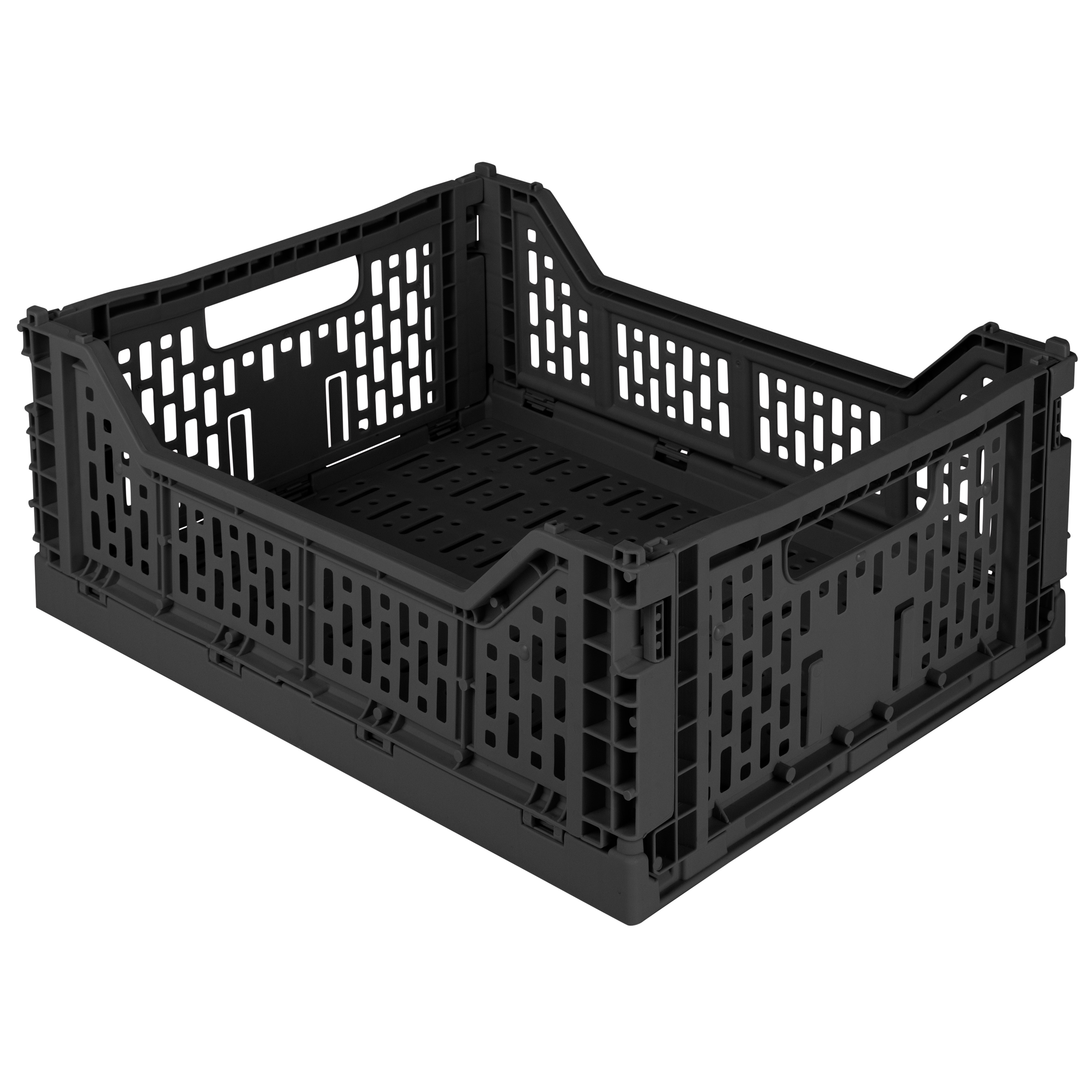 Simplify 21327-BLACK ( 11.81-in W x 5.7-in H x 15.75-in D ) Black Plastic Collapsible Stackable Bin