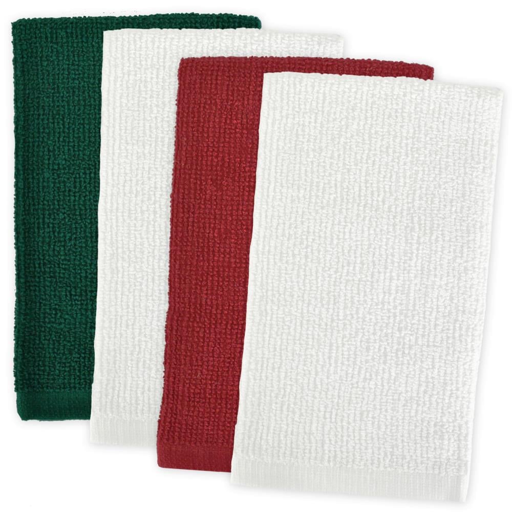DII CAMZ33971 Assorted Holiday Barmop Dishtowel (Set of 4)