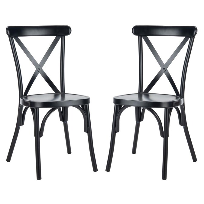 Safavieh Axton Set Of 2 Stackable Matte, Black Metal Dining Chairs Set Of 2