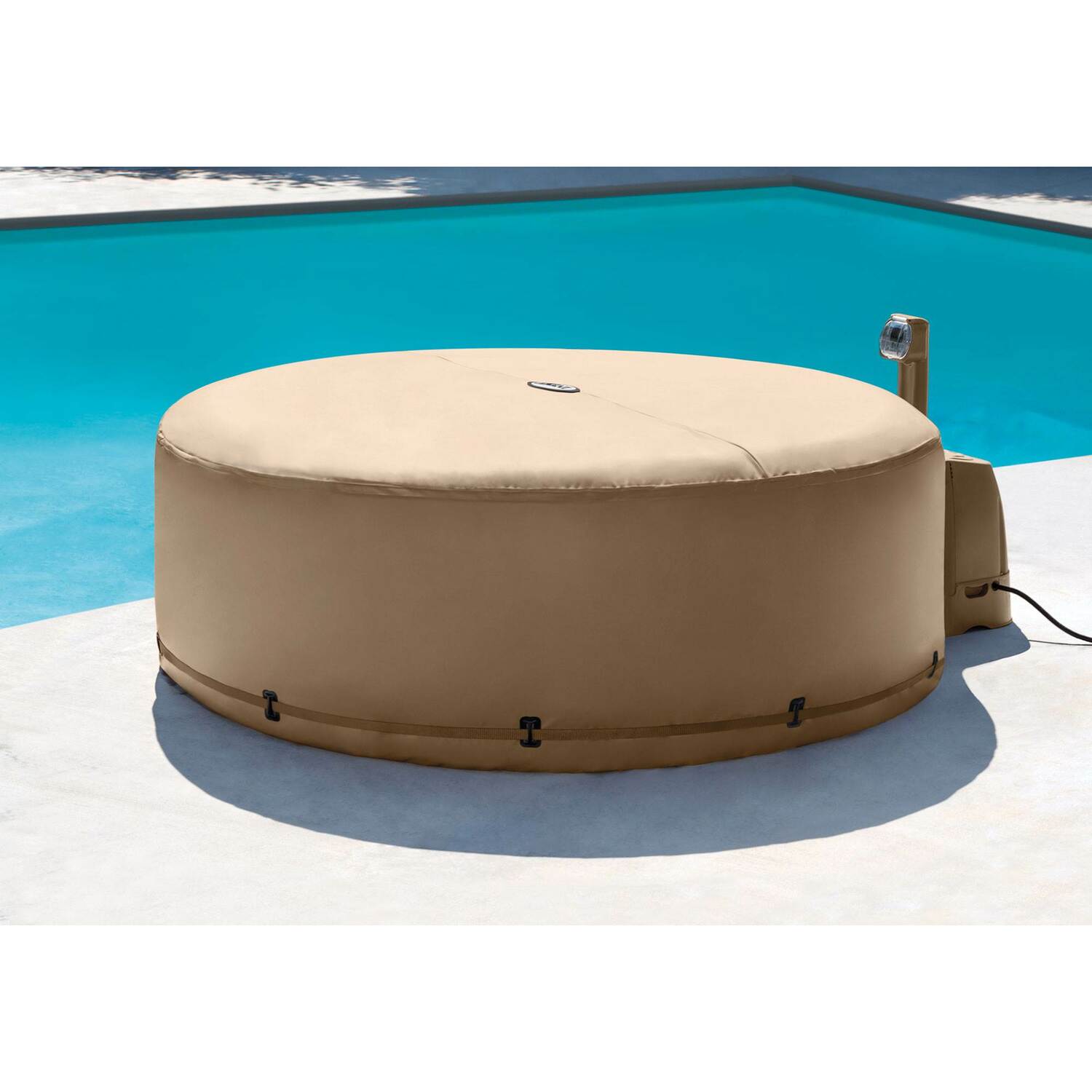 Intex 78-ft x 78-ft Vinyl Safety Round Pool Cover in the Pool Covers ...