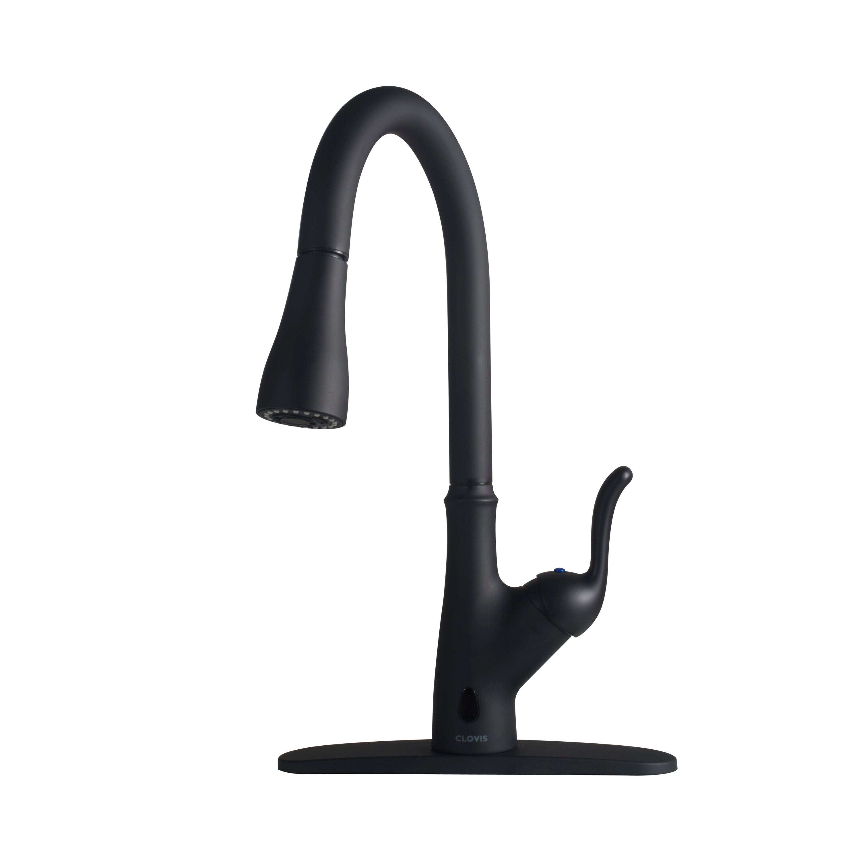 WELLFOR Matte Black Single Handle Pull-down Touchless Kitchen