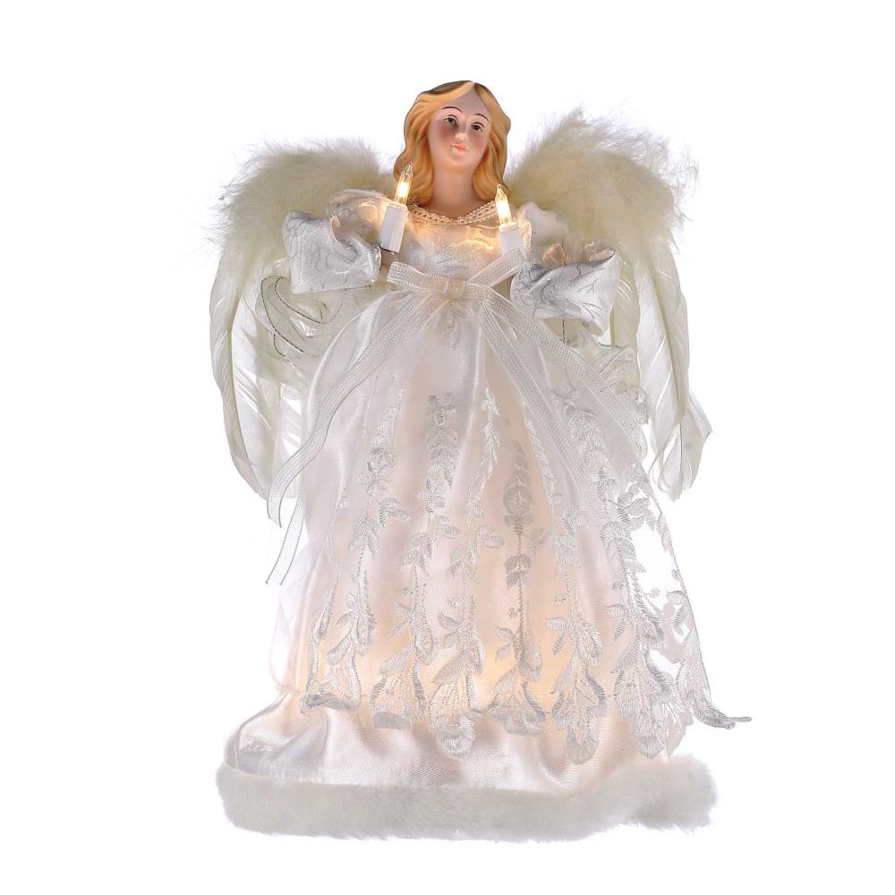 Northlight 12-in Silver Angel with Wings Christmas Tree Topper