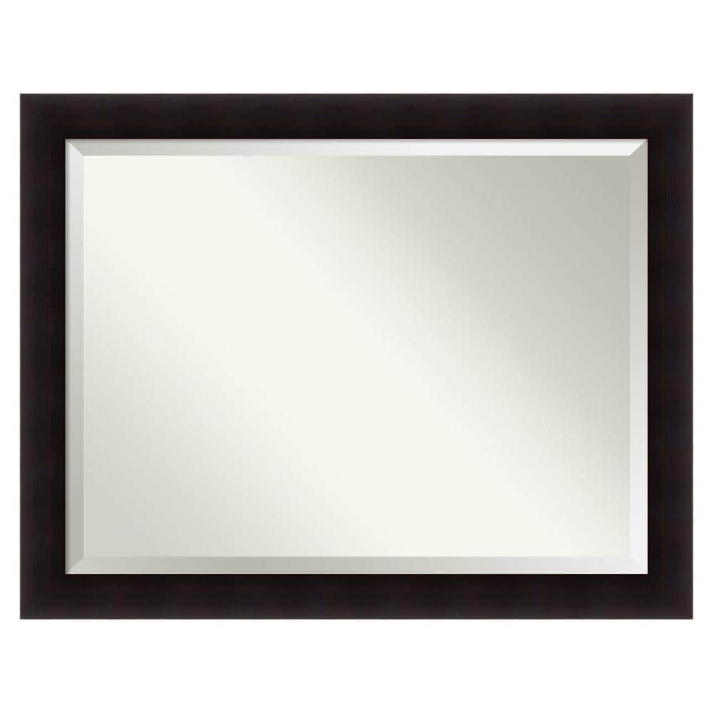 Amanti Art Portico Espresso Frame, Espresso Color Bathroom Mirror
