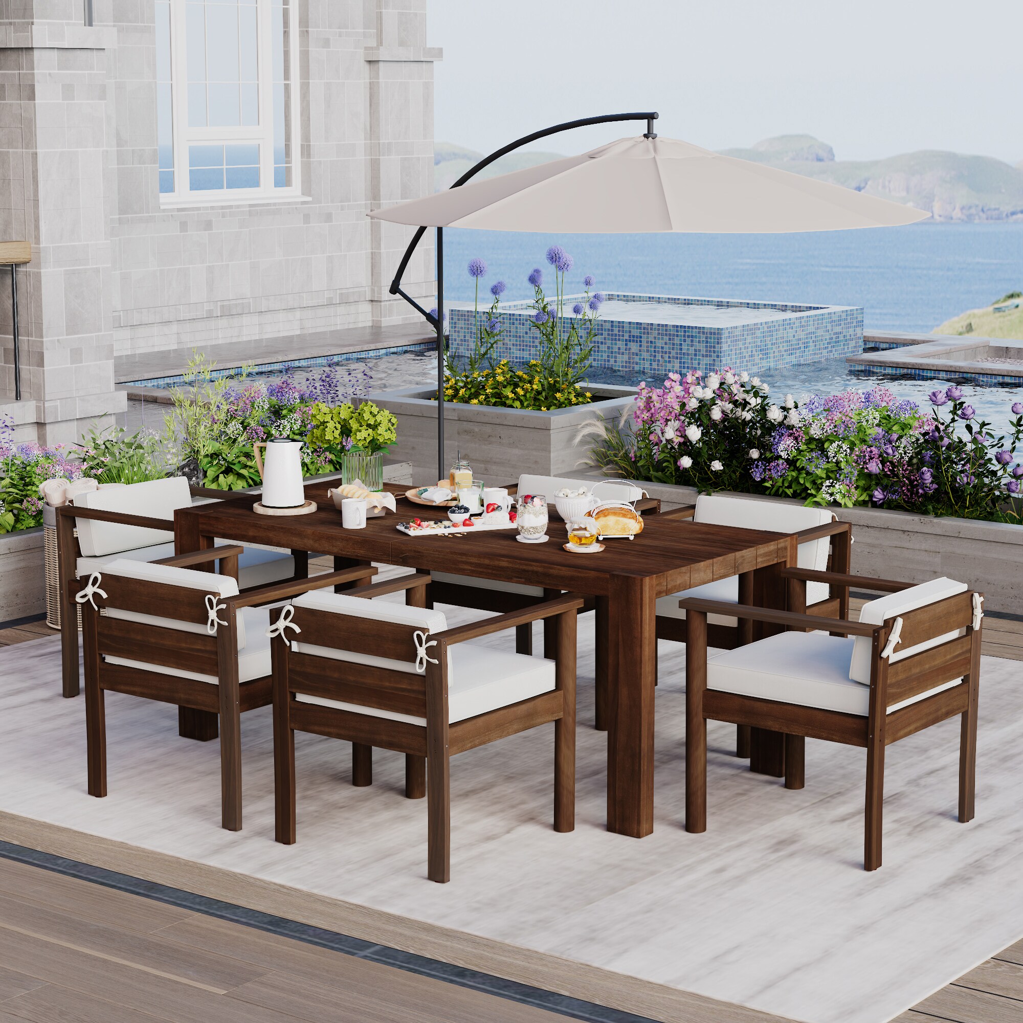 SINOFURN SYA370197WT Patio-Dining-Sets - View #2