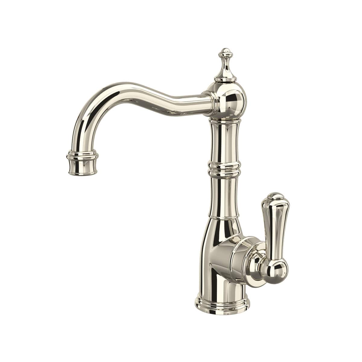 Rohl U.4739PN-2 Edwardian 1.8 GPM Deck Mount Bar and Prep Kitchen Faucet in Polished Nickel with Lever Handle
