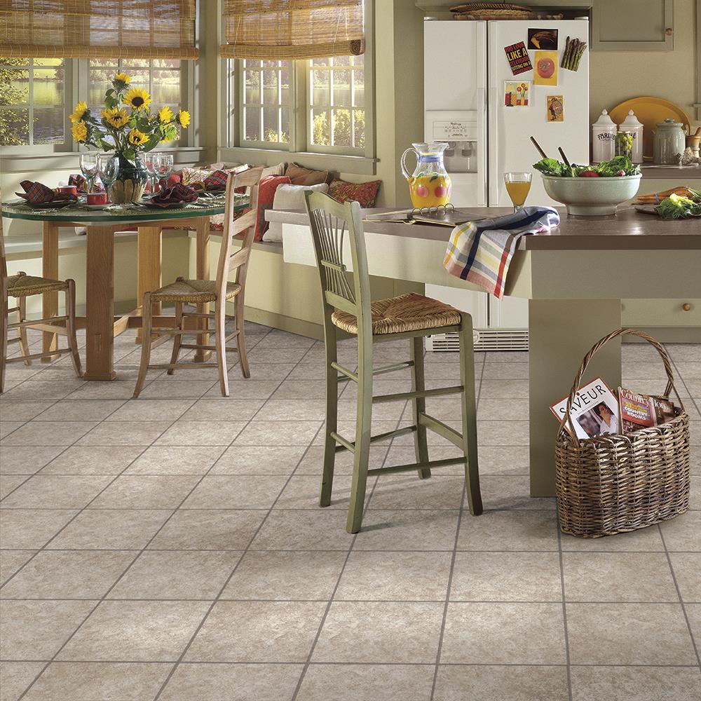 Armstrong Flooring Crme 12-in x 12-in Water Resistant Peel and Stick ...