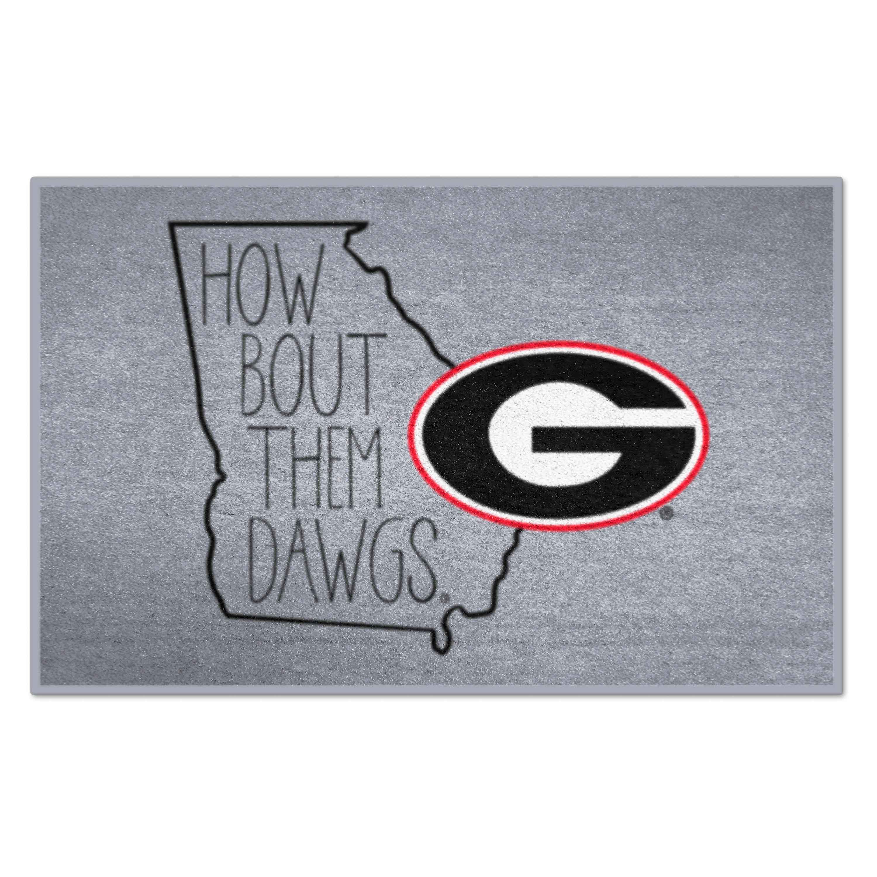 FANMATS 21107 Georgia Bulldogs 2-ft x 3-ft Gray Nylon Rectangular Indoor or outdoor Decorative Sports Door mat