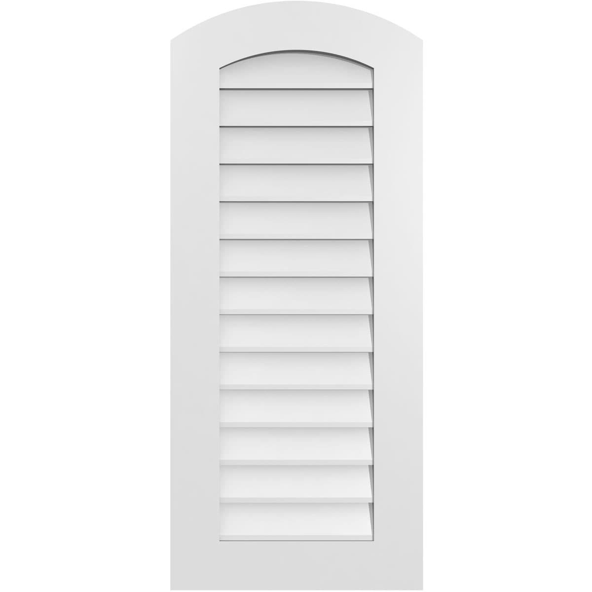 Ekena Millwork GVPAR18X4201SN 18-Inches x 42-Inches Off-white Round top PVC Gable Louver Vent