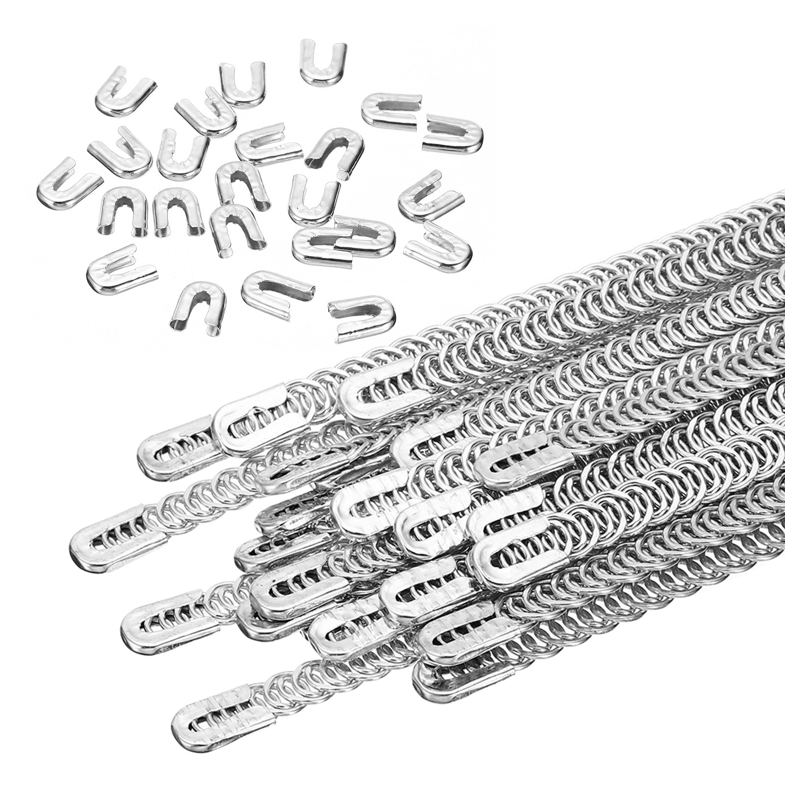 PATIKIL 9mm Spiral 304 Stainless Steel Boning Flat Metal Corset Boning with 24 Steel Boning Tips for Corset Lacing Costume Hoop Skirt Making Supplies 13.7 Inch 24pcs(9mm WIDE)