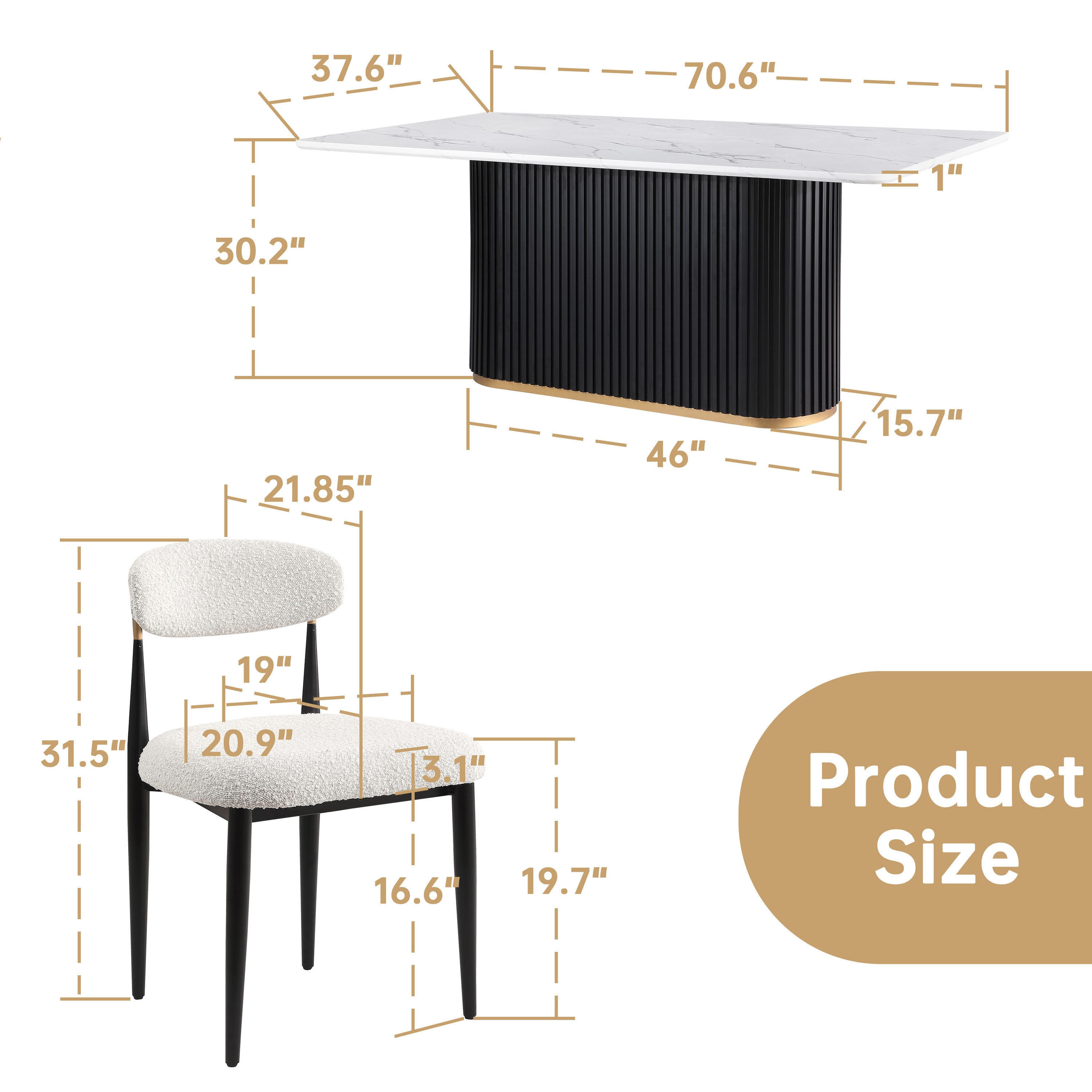FARATI D2006ALDTC-WT-WT-4 Dining-Sets - View #4