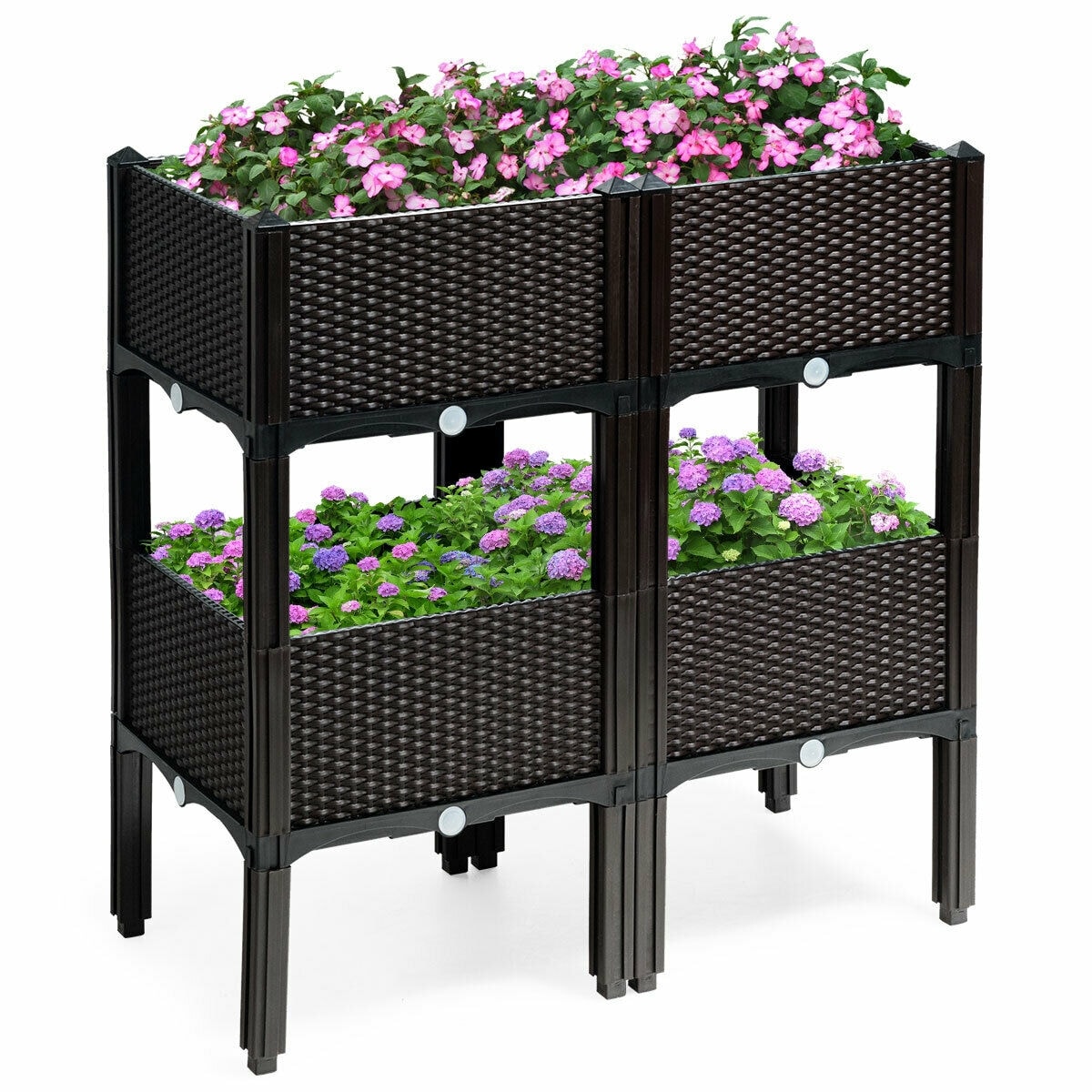 Forclover CTWY-OP70301BN 16-in W x 16-in L x 10-in H Elevated Brown Plastic Raised Garden Bed