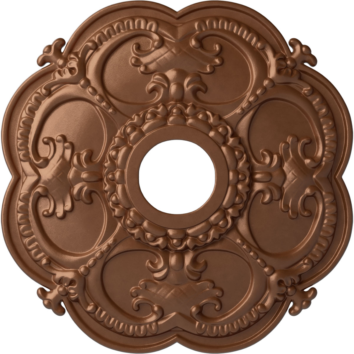 Ekena Millwork CM17ROPOS Rotherham 18-in W x 18-in L Painted Polished Copper Polyurethane Whole Ceiling Medallion