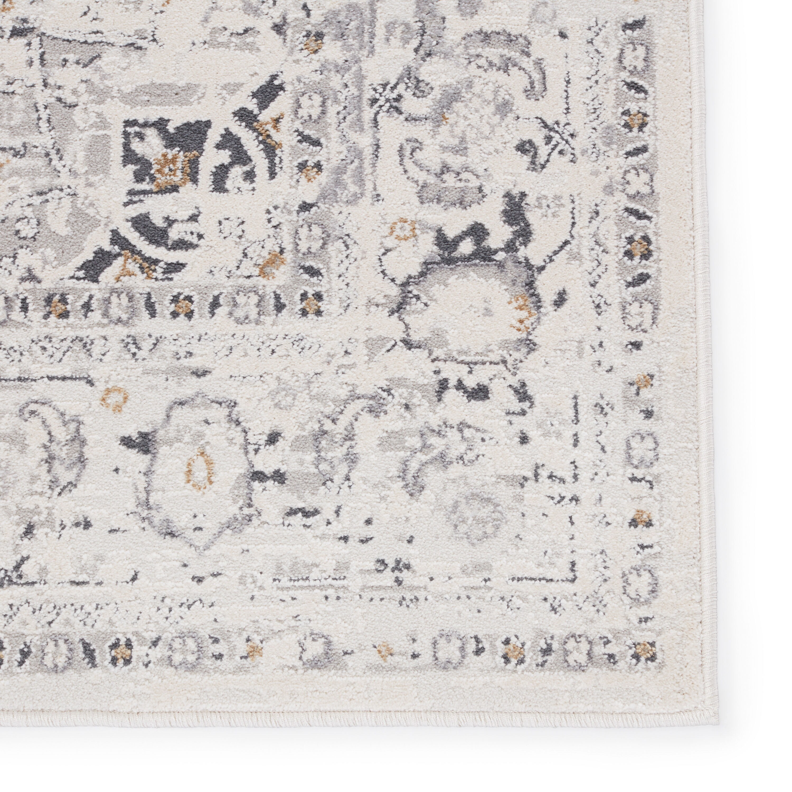 Solace Ellington Medallion 9'x13' Gray Synthetic Area Rug