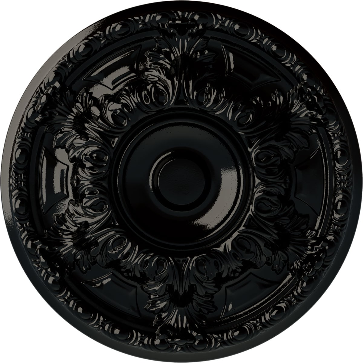 Ekena Millwork CM19GABPS Granada 19-in W x 19-in L Painted Black Pearl Polyurethane Split Ceiling Medallion
