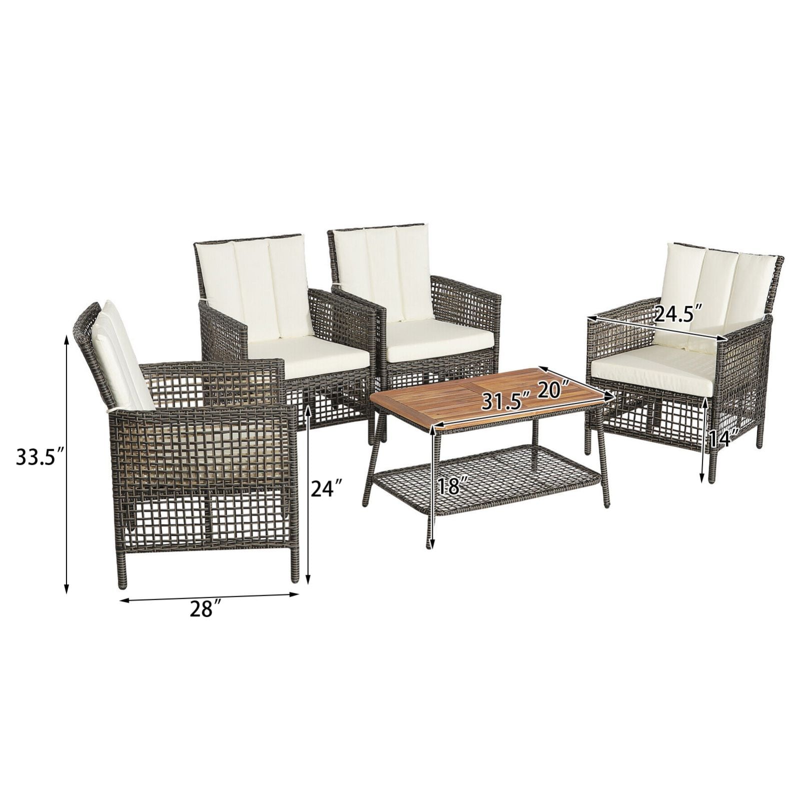 WELLFOR OUS70243WH+ Patio-Conversation-Sets - View #4