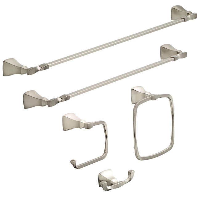 Delta Sawyer 18-in Satin Nickel Wall Mount Single Towel Bar Delta Sawyer 18-in Satin Nickel Wall Mount Single Towel Bar