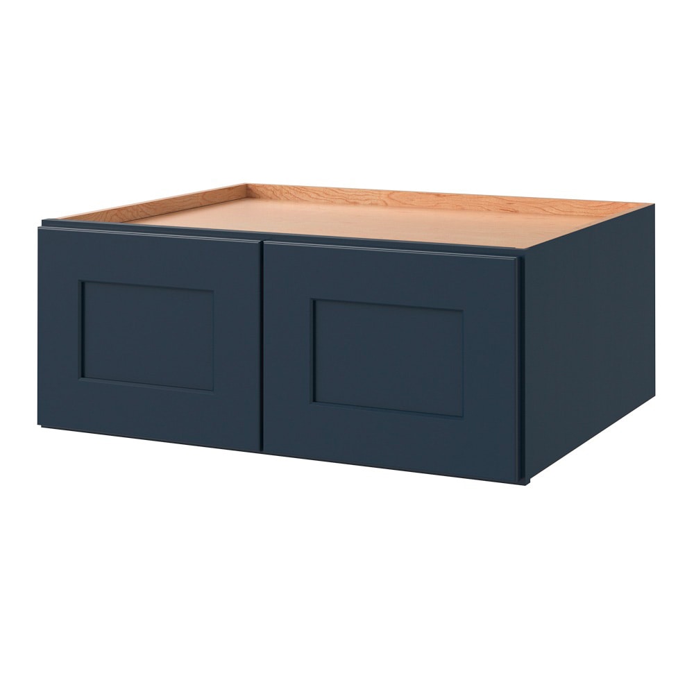allen + roth 809NV Port 30-in W x 12.125-in H x 24-in D Navy Wall Fully assembled Cabinet (Flat Panel Shaker)