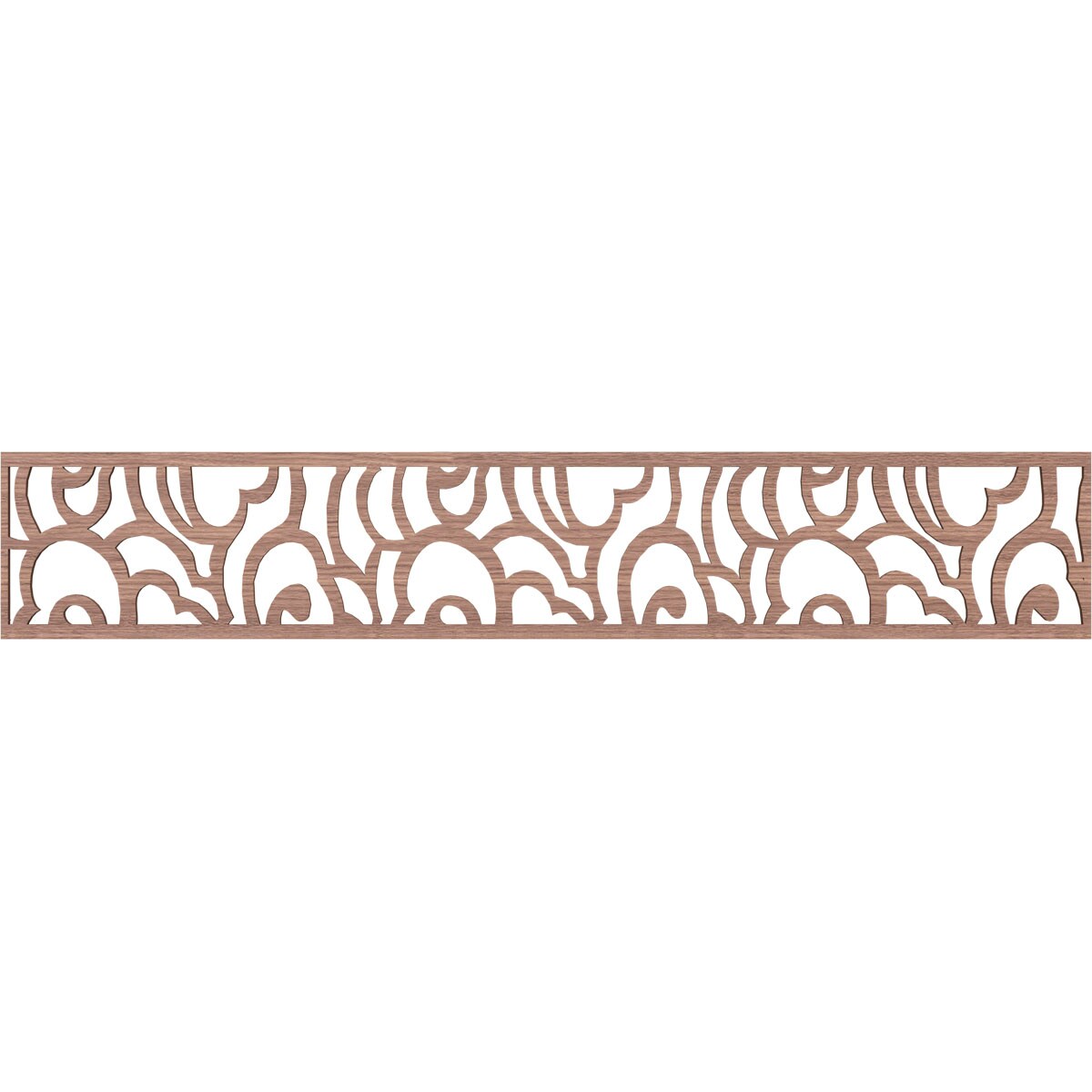 Ekena Millwork MLDB08X46SPFWA Springfield Fretwork Flat Trim 8-in x 3.89-ft Walnut Brown Unfinished 2157481 Pierced Wall Panel Moulding