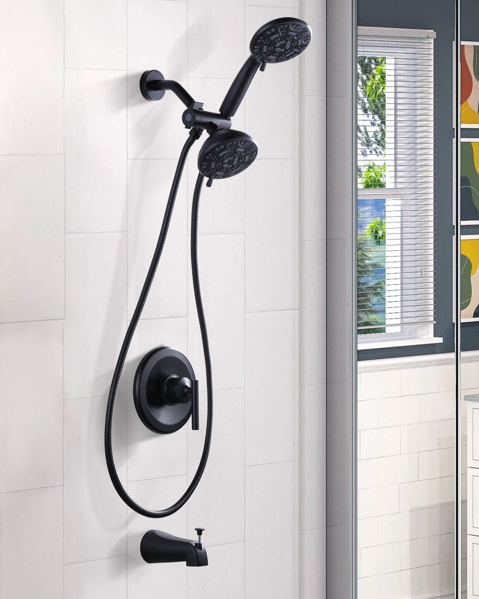 Matte Black Multi-Function Handheld Shower Faucet Set