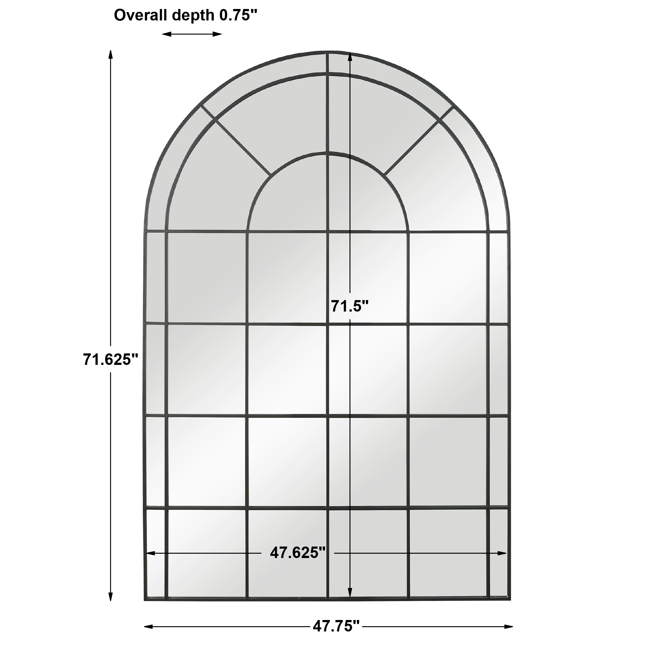 Grantola Transitional Full-Length Black Wood Mirror