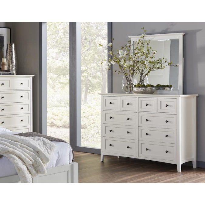 Modus Furniture Paragon White Mahogany, 8 Drawer Bedroom Dresser
