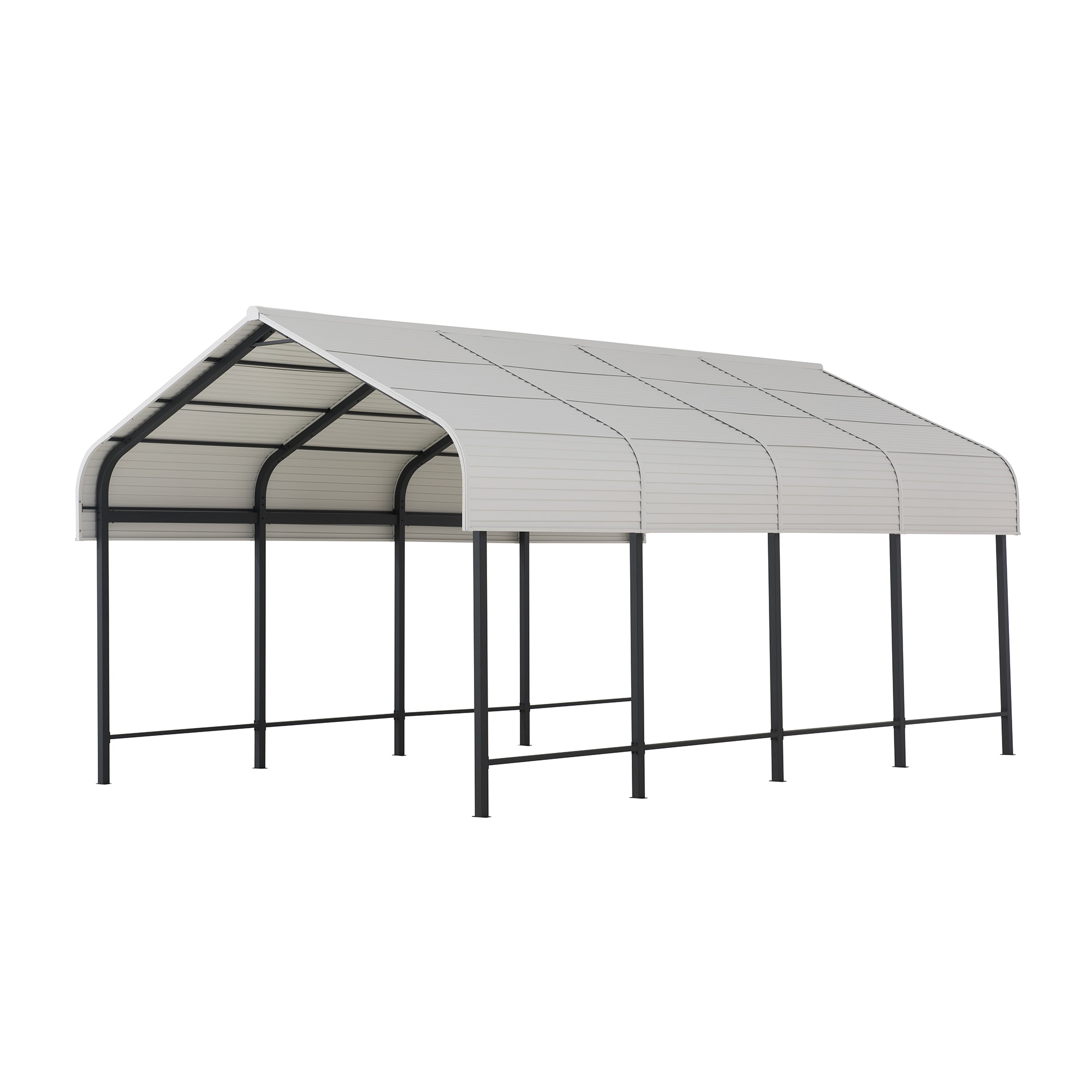 White 12' x 20' Heavy Duty Metal Carport Kit
