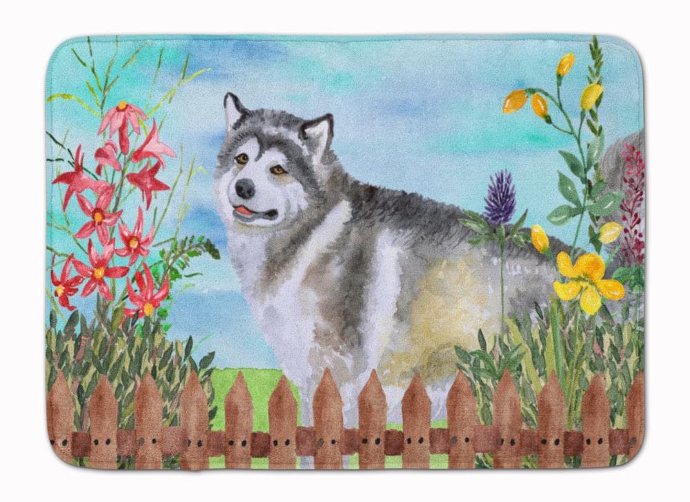 Caroline's Treasures CK1200RUG Springtime Dog 27-in x 19-in Multiple Colors/Finishes Microfiber Memory Foam Bath Mat