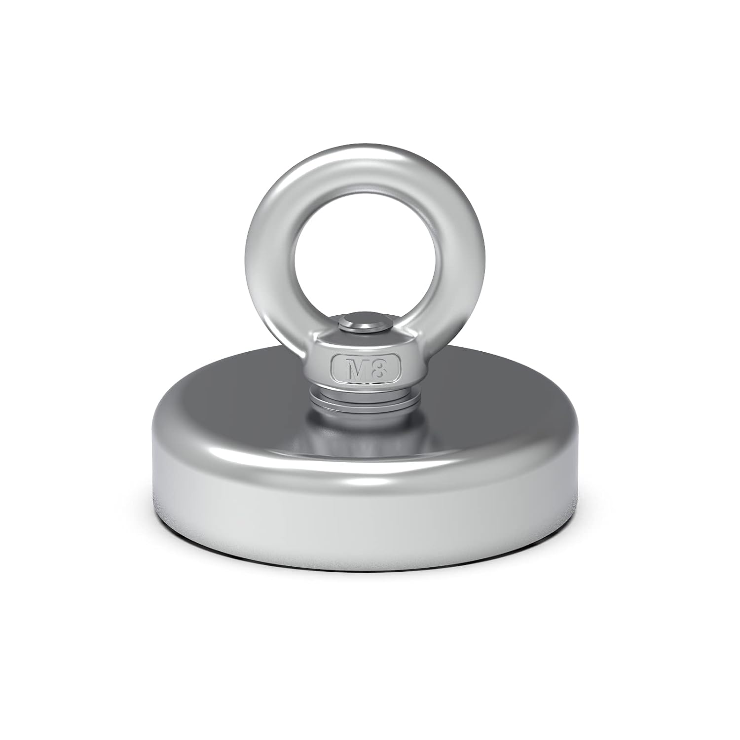 MHDMAG 260 lb Pulling Force Neodymium Fishing Magnet Kit 2.36 in Diameter Triple-Layer Nickel Copper Nickel Coating for Underwater Salvage and Treasure Hunting
