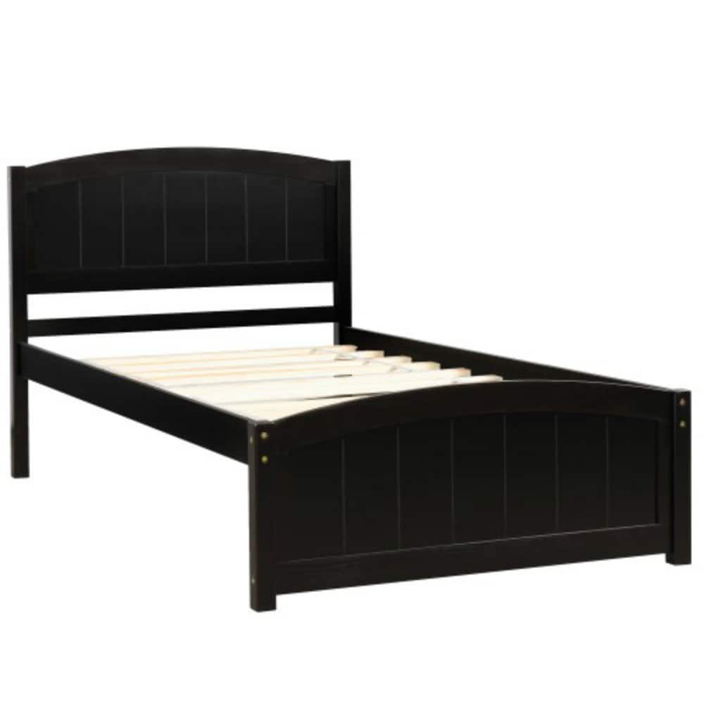CASAINC LF-WF190781AAP Wood platform bed Espresso Twin Wood Platform Bed